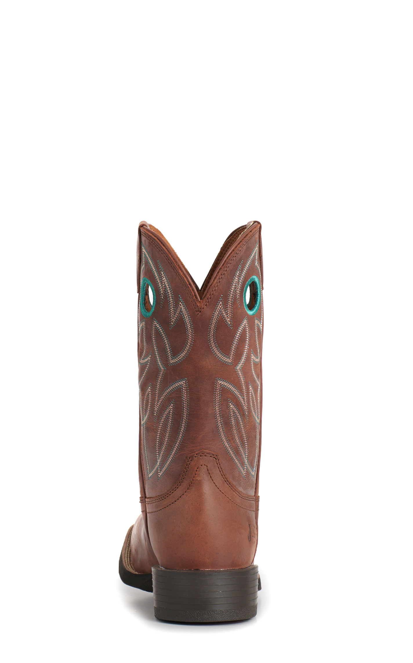 Justin Men's Stampede Brandy Cowhide Wide Square Toe Boots - Image 1