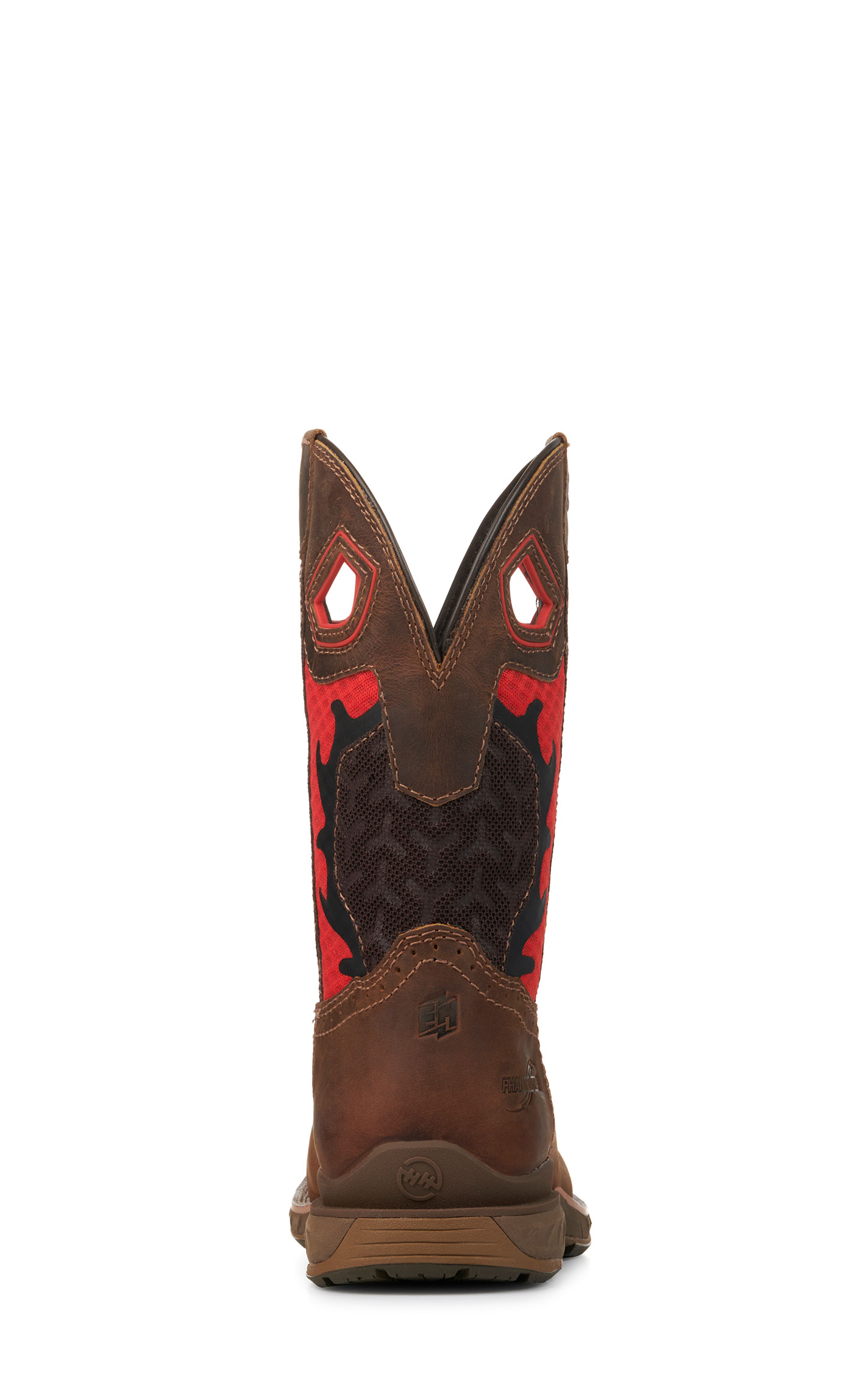 Double H Men's Brown and Red Waterproof Square Composite Toe Work Boots - Image 1