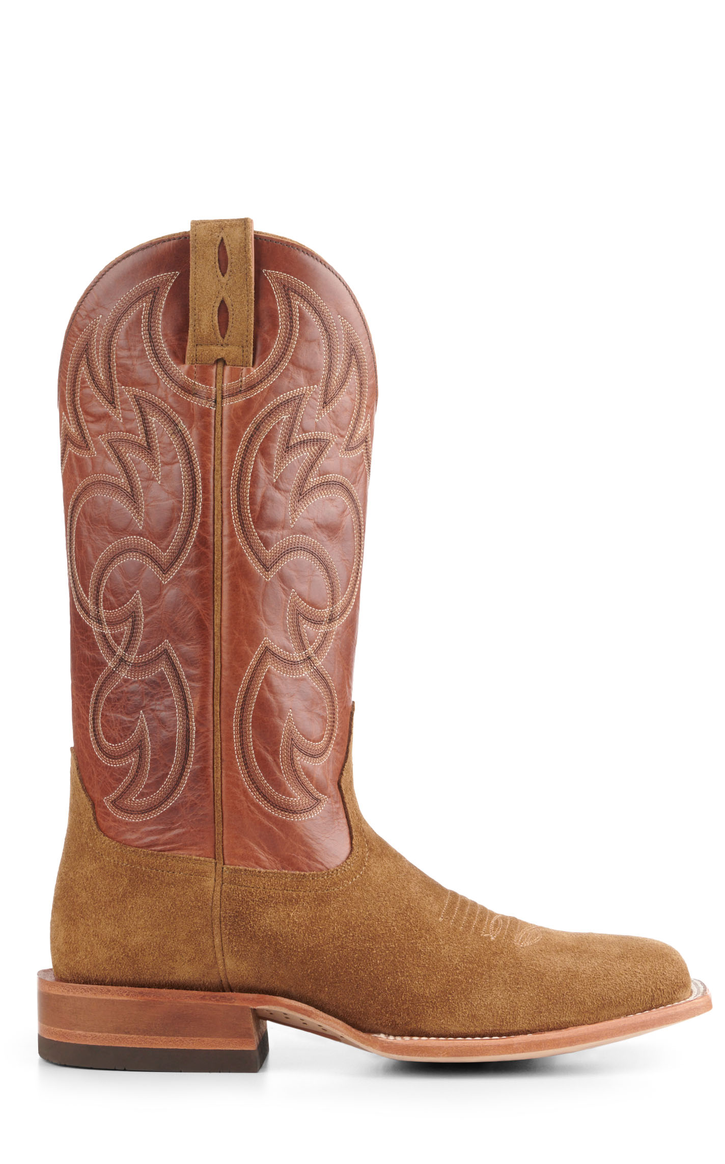 Cavender's Men's Endurance Saddle and Sand Roughout Wide Square Toe Cowboy Boots - Image 1