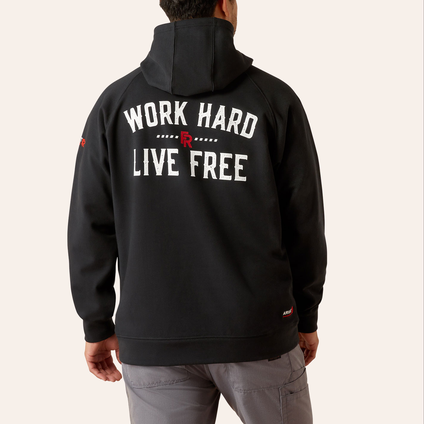 Ariat Men's FR DuraStretch Work Hard Black Work Hoodie - Image 1