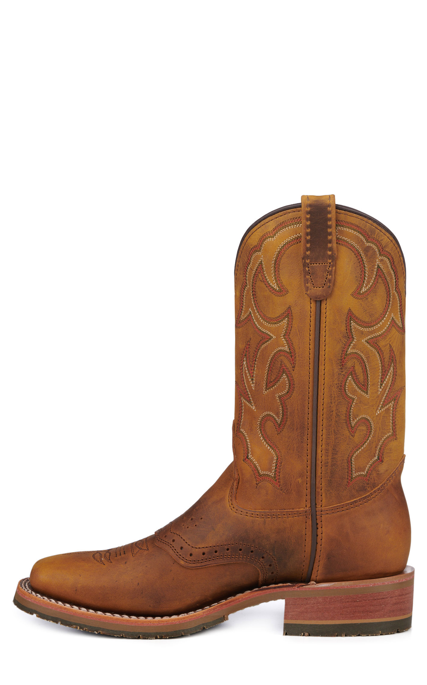Double H Men's ICE Collection Old Town Folklore Brown Wide Square Toe Cowboy Boots - Image 1