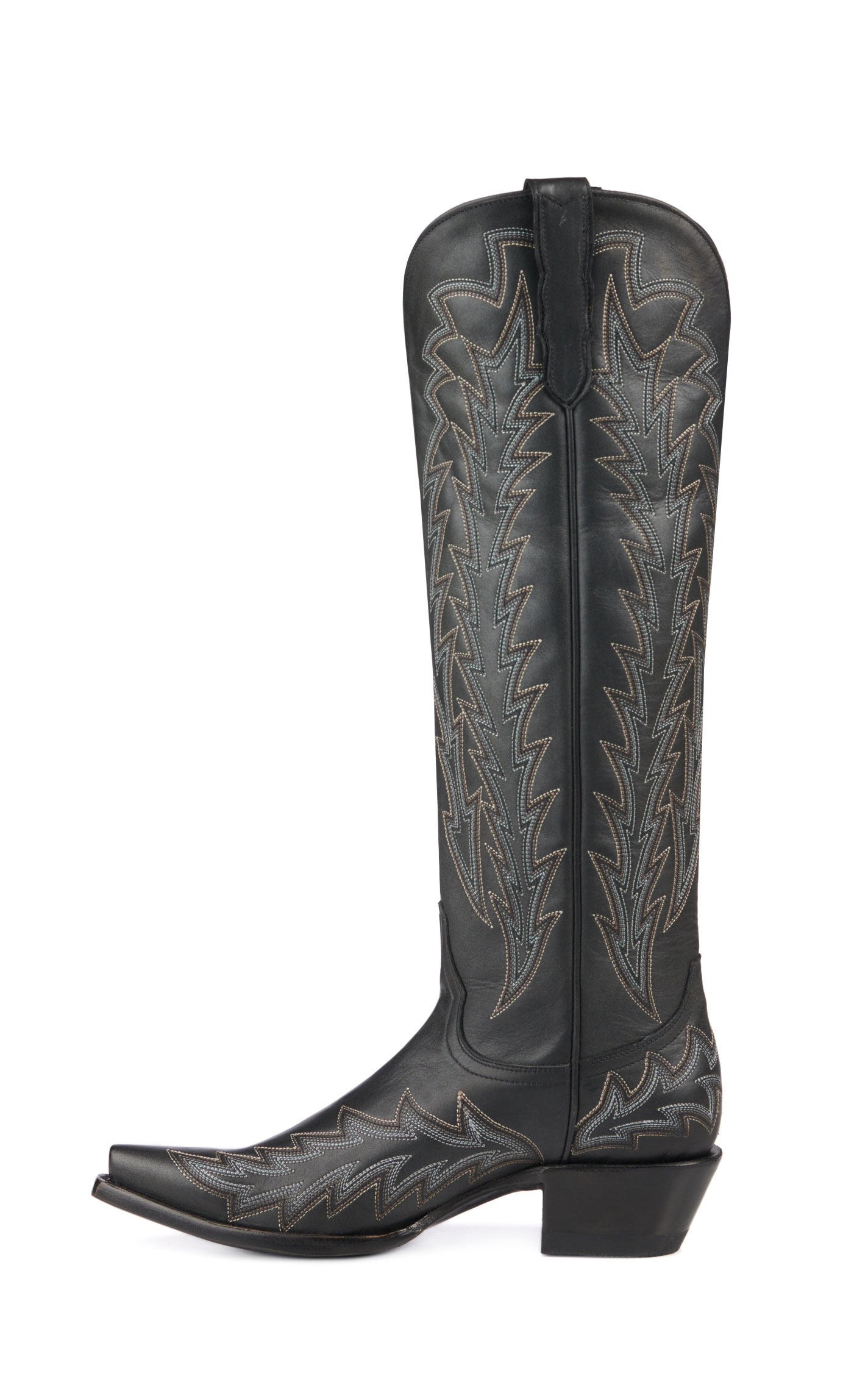 JRC & Sons Women’s Nancy Black Snip Toe Tall Cowboy Boots - Image 1