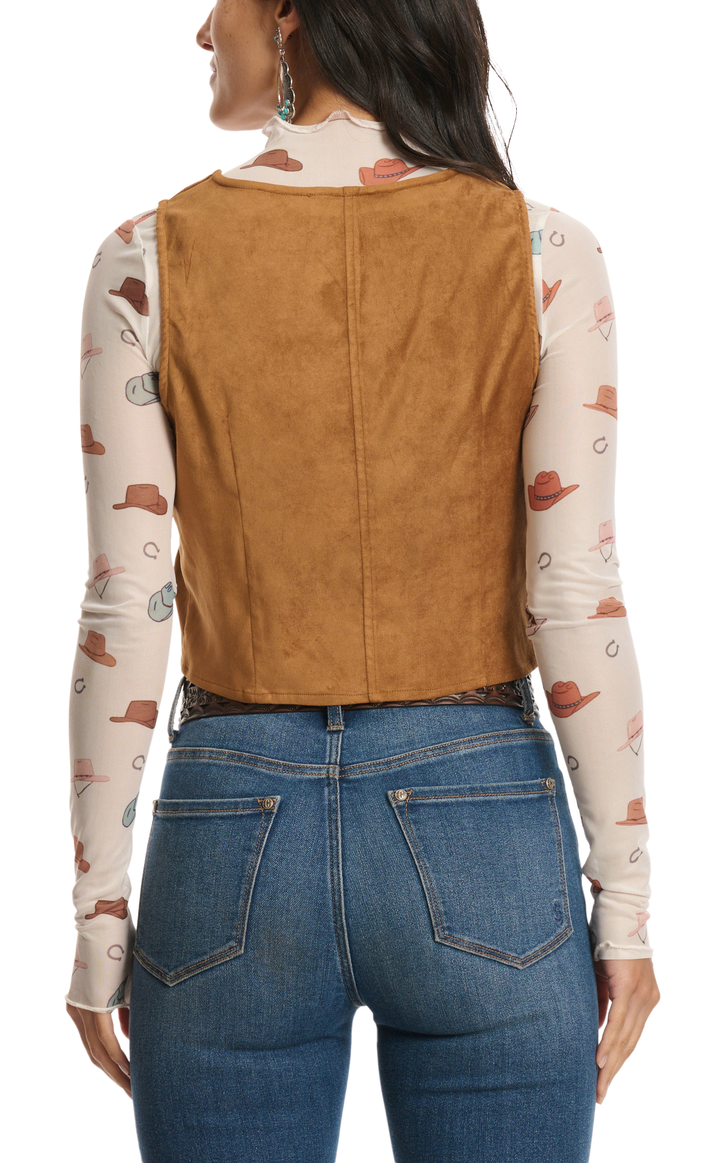 Rockin C Women's Caramel Faux Suede Vest - Image 1