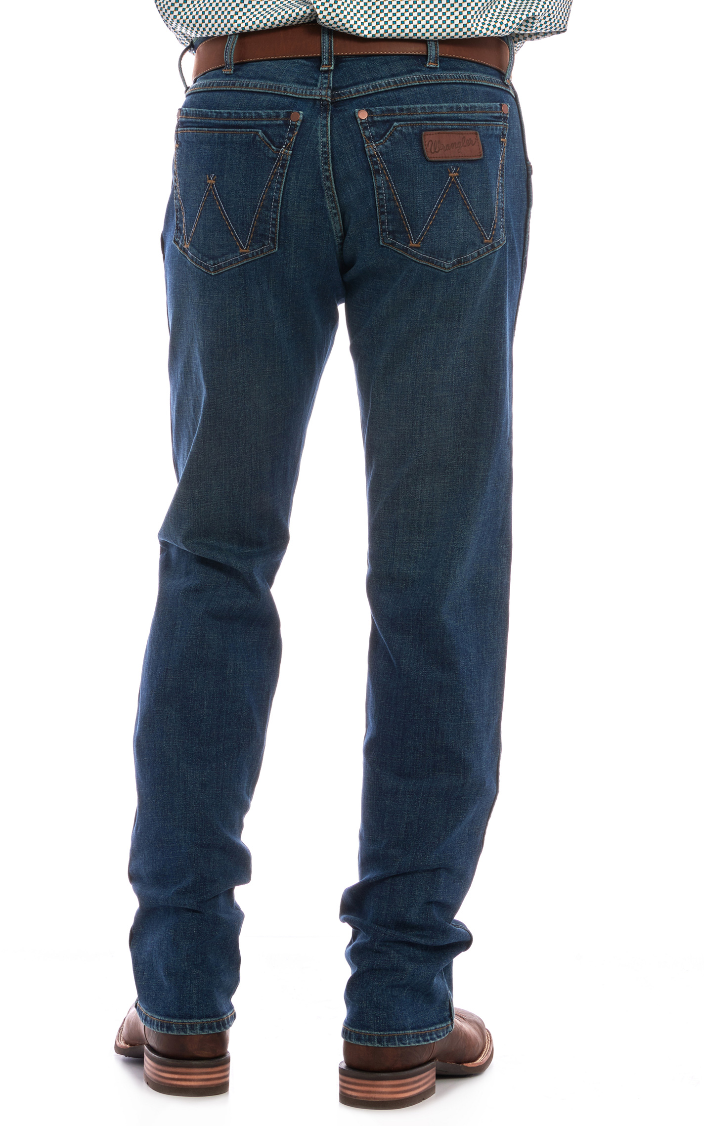 Wrangler Retro Men's Portland Dark Wash Slim Fit Stretch Straight Leg Jeans - Extended Sizes - Image 1