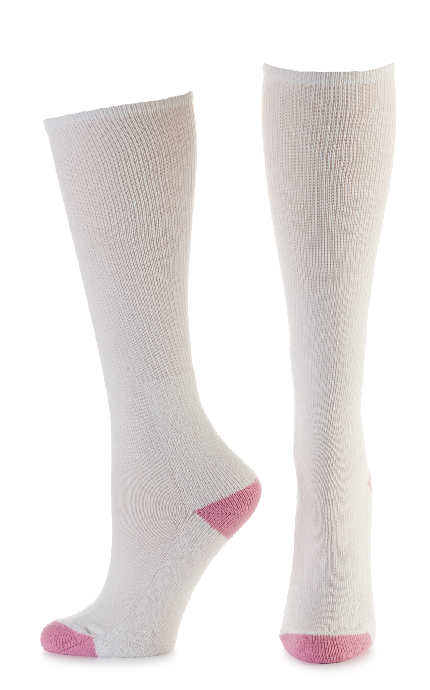 Boot Doctor Women's White and Pink Over The Calf 3Pk Boot Socks (Medium) - Image 1