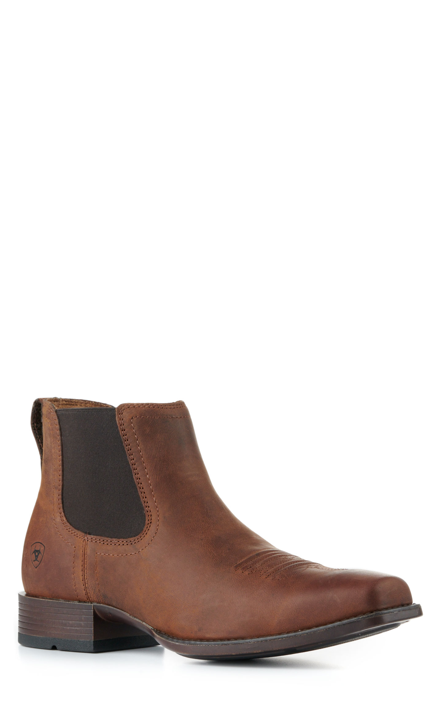 Ariat Men's Booker Ultra Rough Tan Bantamweight Wide Square Toe Chelsea Boots - Image 1