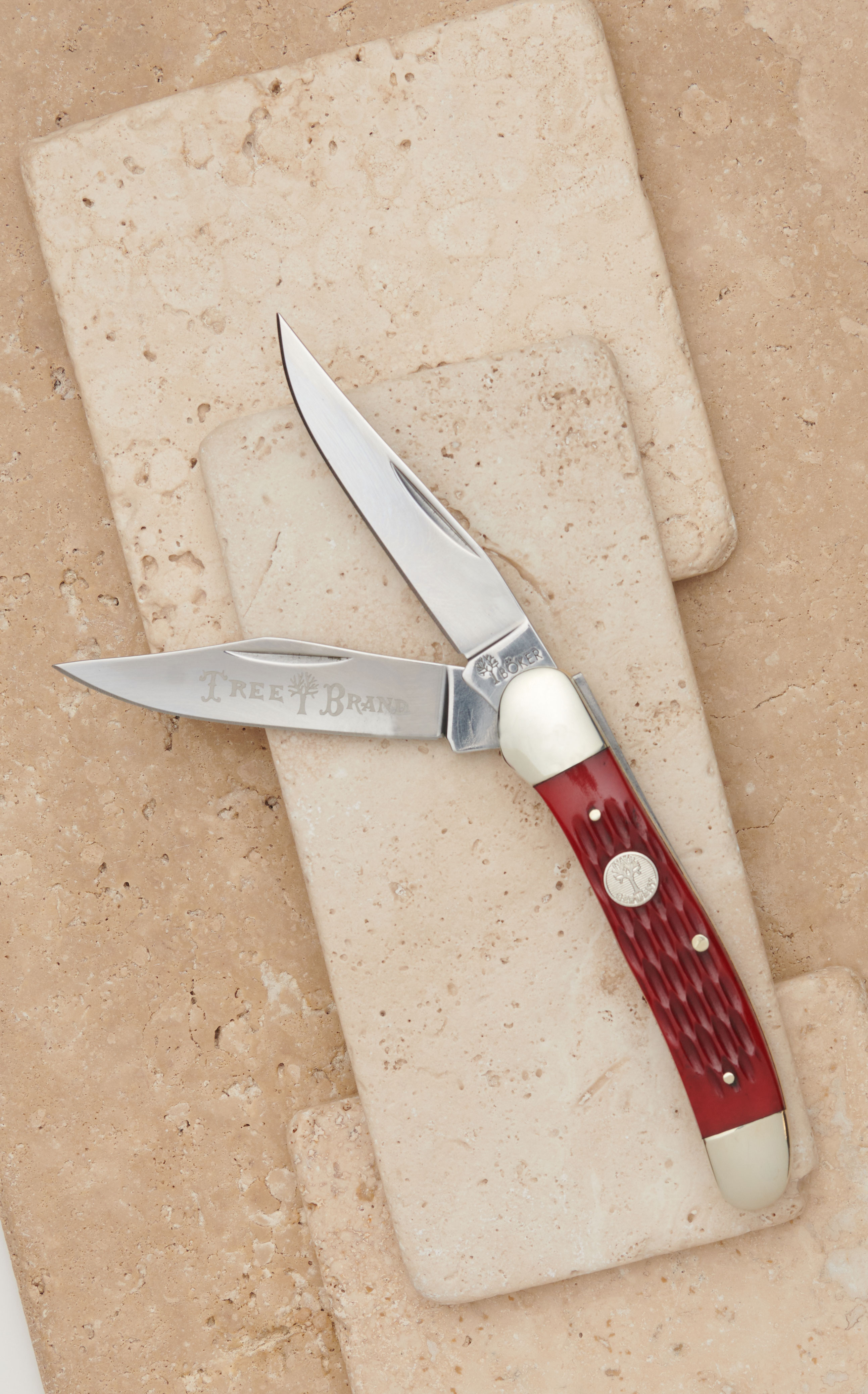 Tree Brand By Boker Traditional Series Sockman Jigged Red Bone Pocket Knife - Image 3