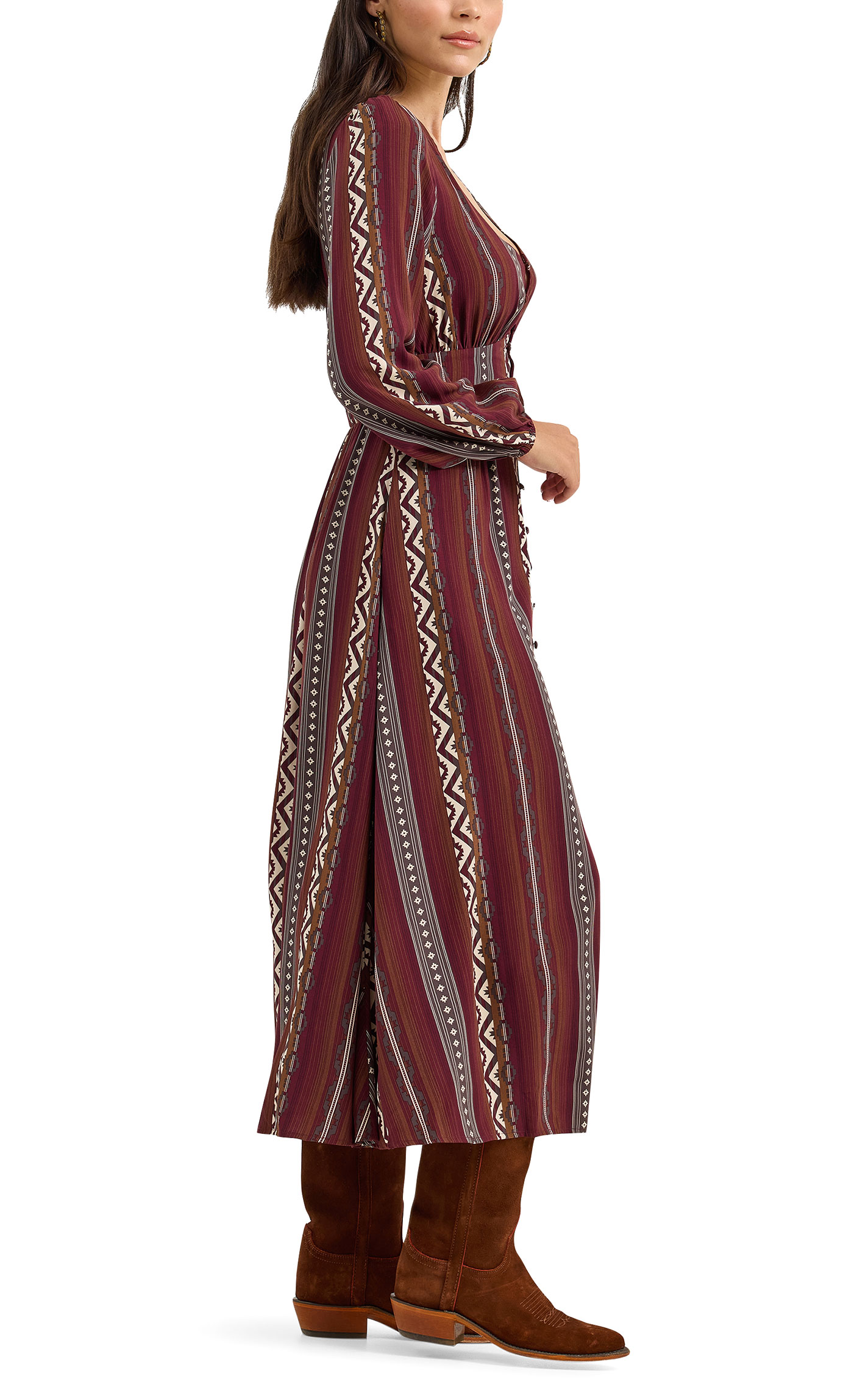 Wrangler Retro Women's Chocolate Aztec Stripe Dress - Image 3