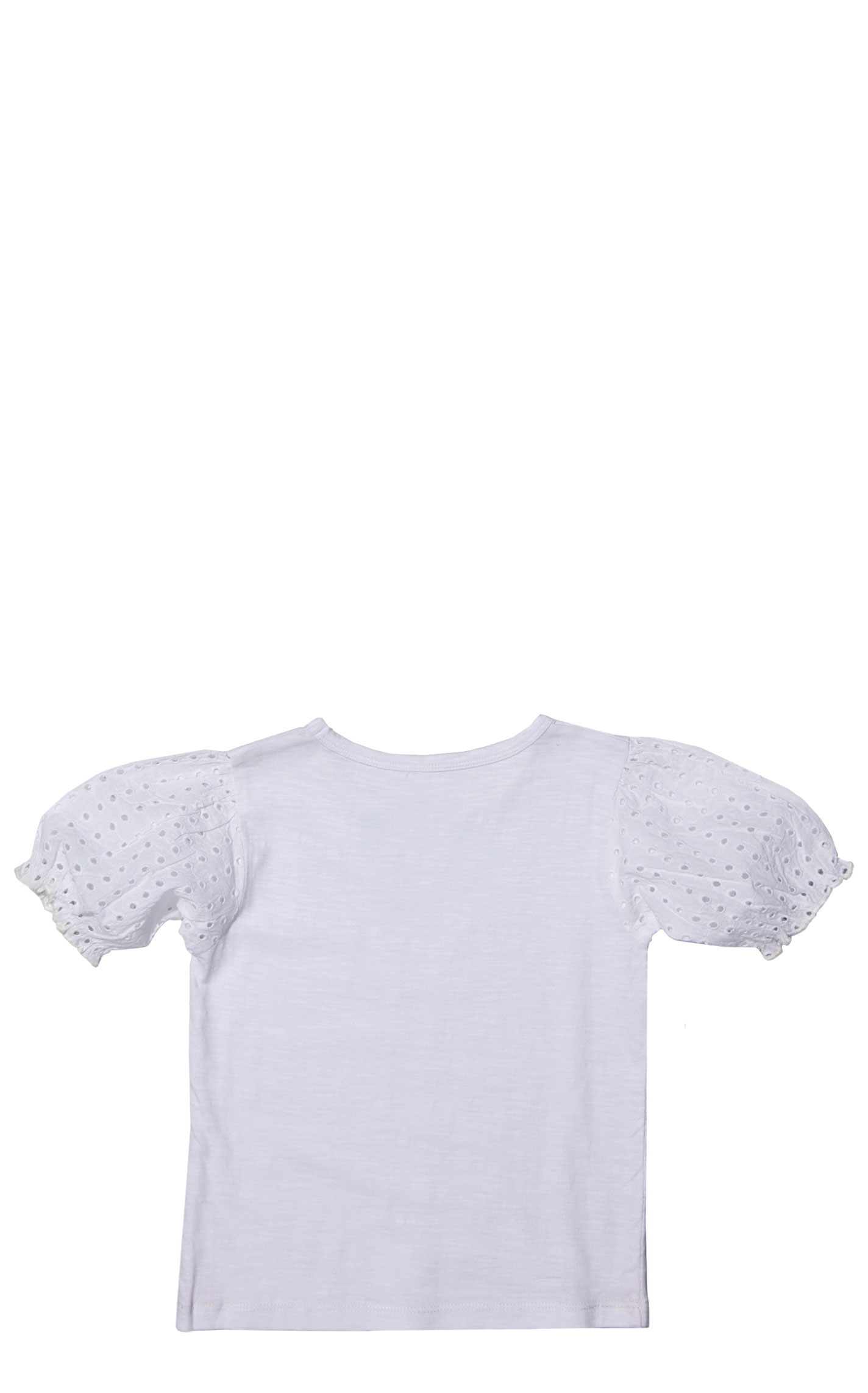 Rockin C Girl's White Eyelet Puff Sleeve Top - Image 1