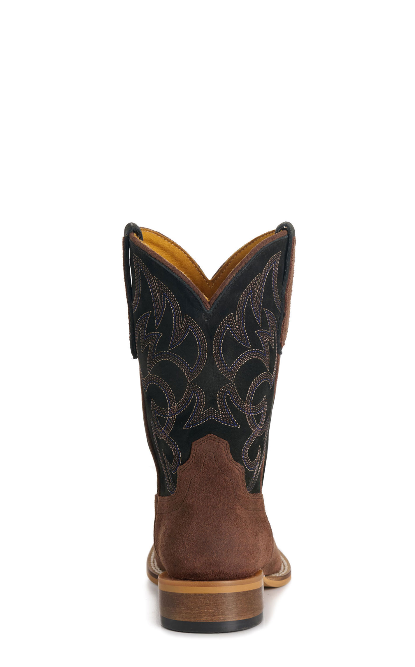 Cavender’s Youth's Black & Brown Roughout Suede Square Toe Cowboy Boots - Image 1