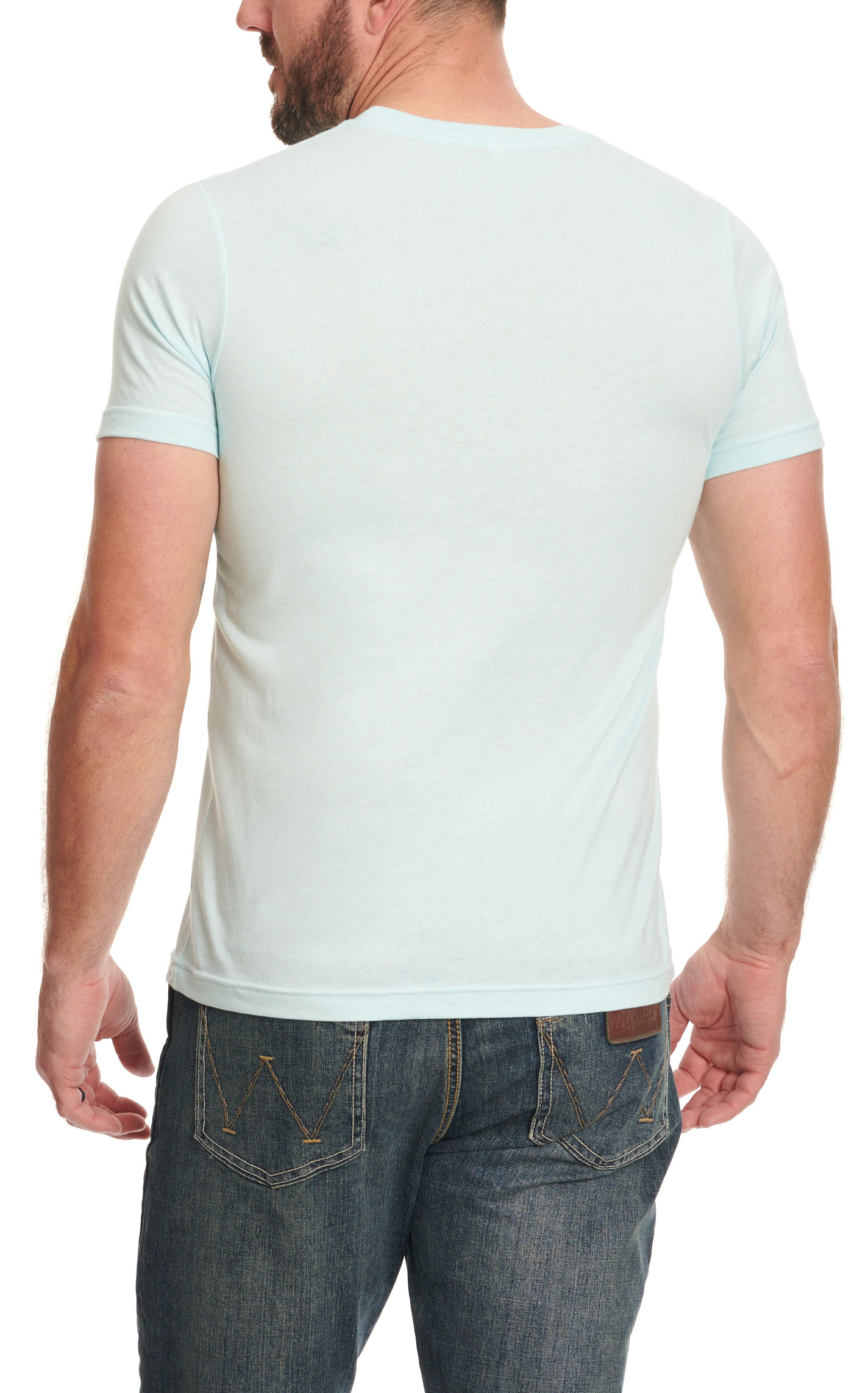 Salty Rodeo Men's Ice Blue Sunset Aztec & Steer Head Logo Short Sleeve T-Shirt - Image 1