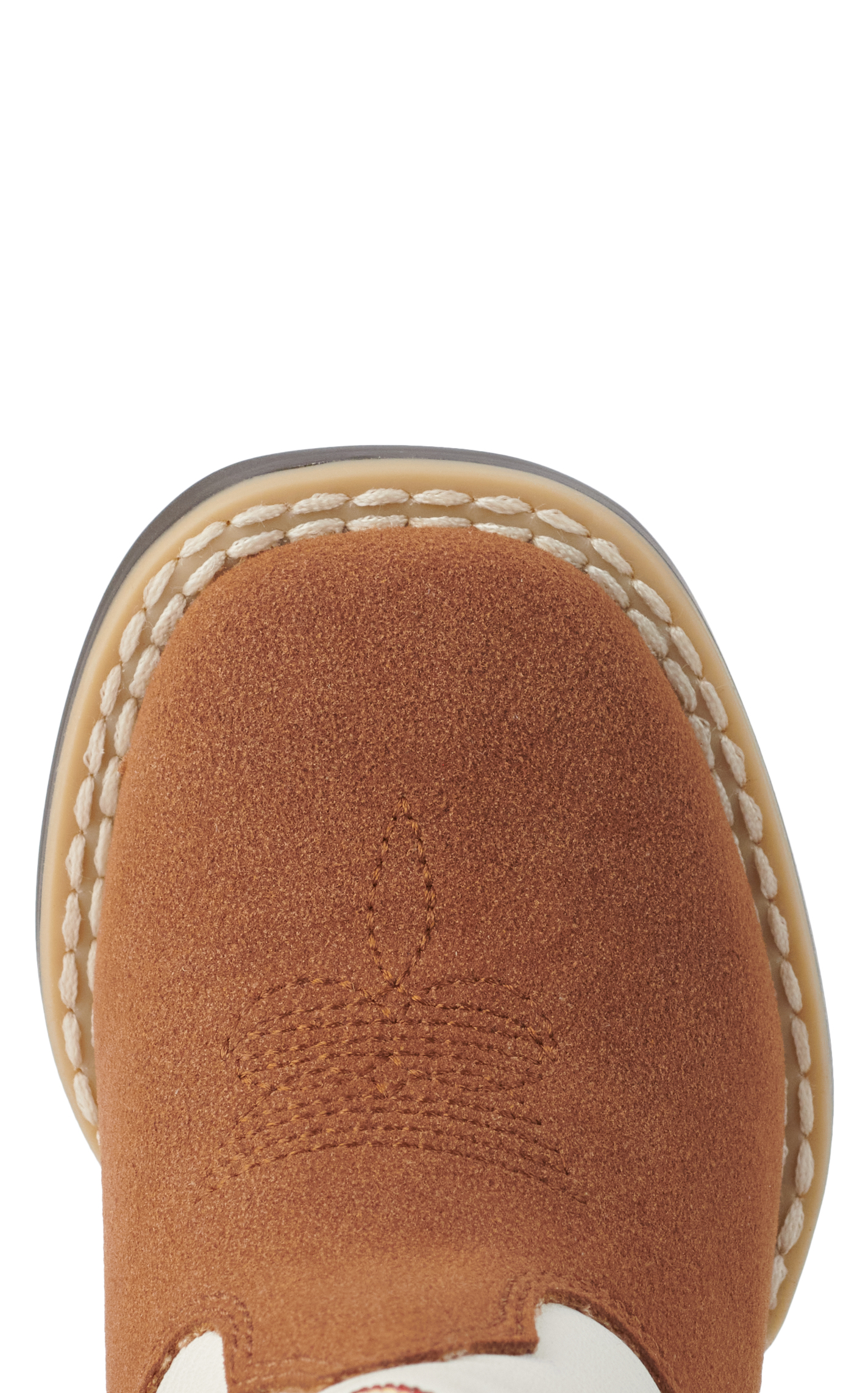 Twister Toddler Boys Trey White and Brown Roughout Wide Square Toe Cowboy Boots - Image 1