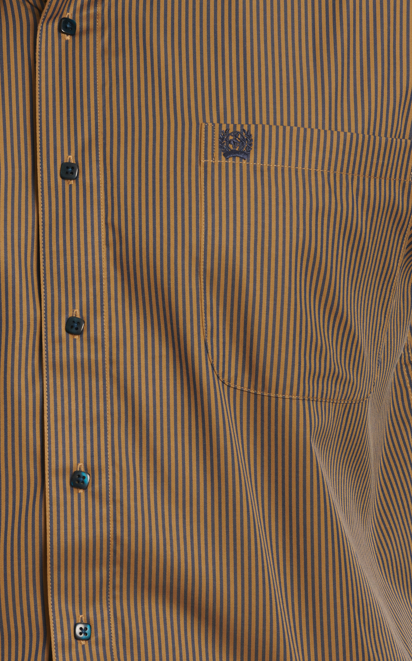 Cinch Men's Navy & Coffee TENCEL™ Striped Print Western Shirt - Image 1