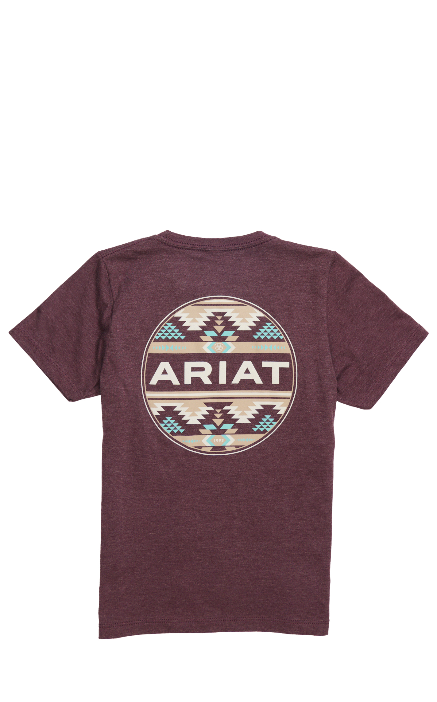 Ariat Boy's Wine & Latte Taupe Logo Graphic T-Shirt - Image 1