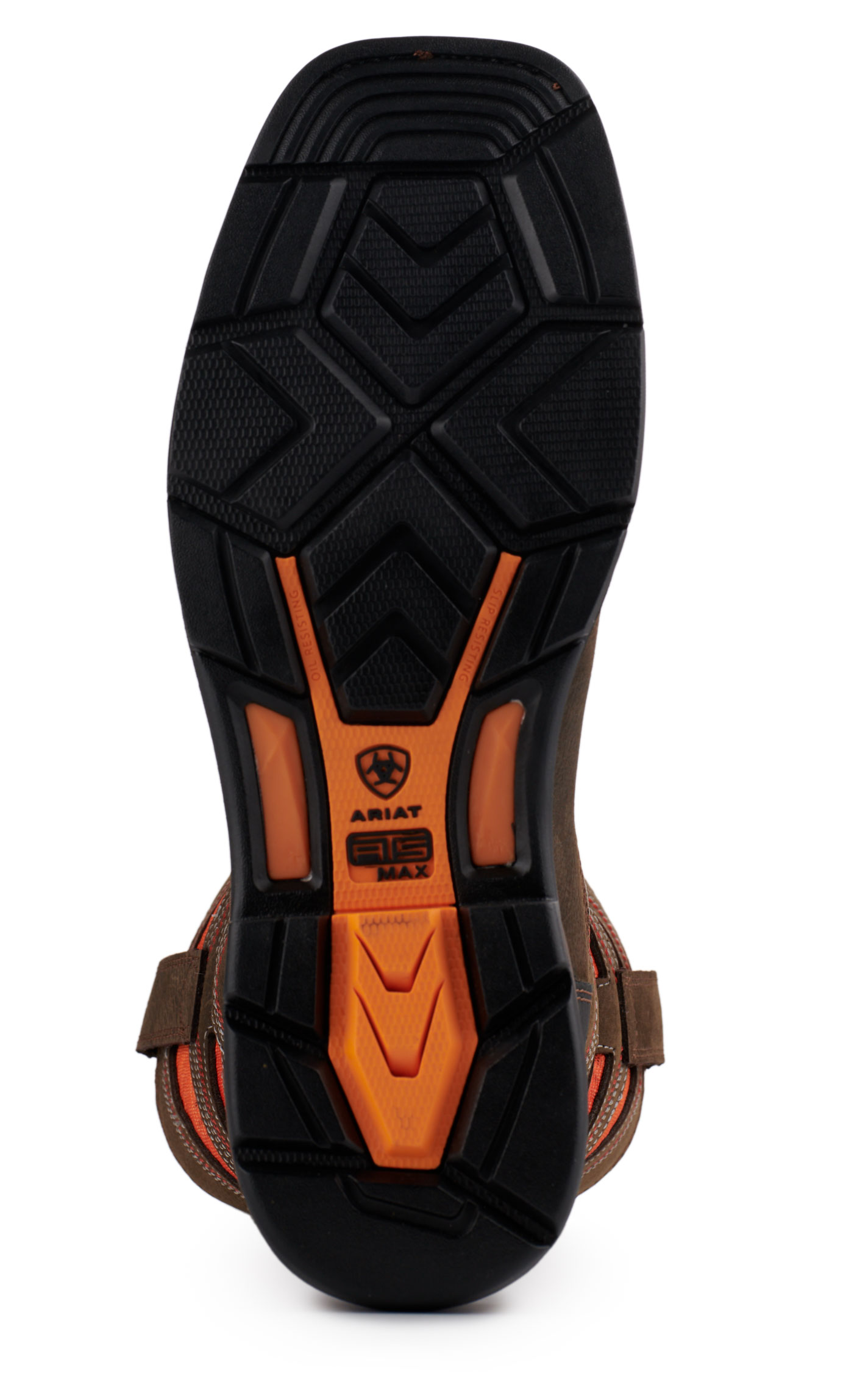 Ariat Men's WorkHog XT Dark Brown with Orange VentTEK Wide Square Composite Toe Work Boots - Image 1