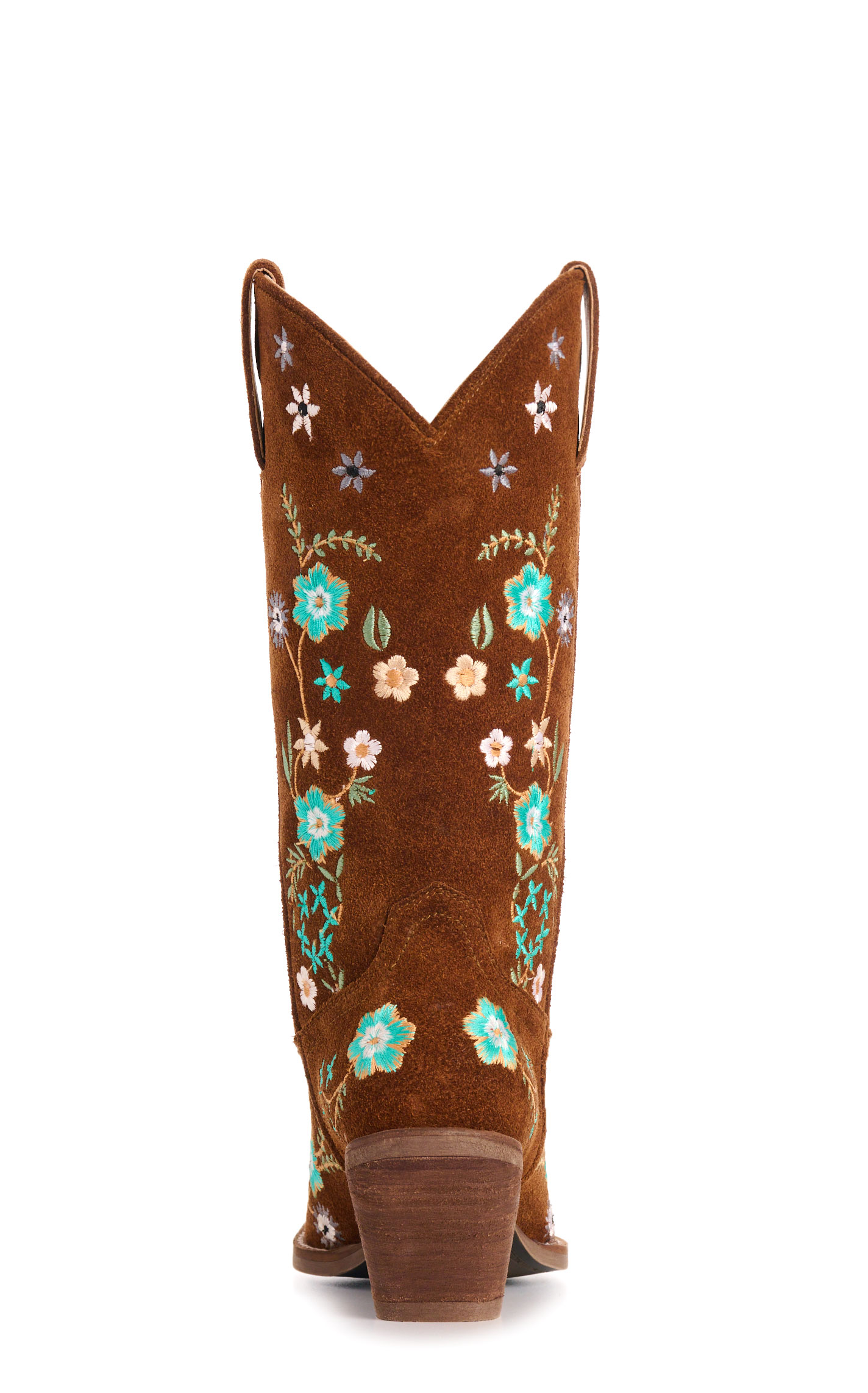 Rockin' C Women's Ginger with Floral Embroidery Roughout Snip Toe Cowboy Boots - Image 1