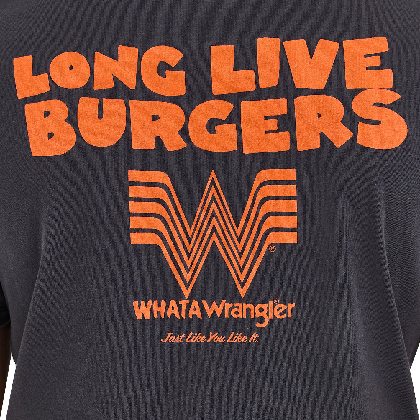 Wrangler x Whataburger Black ‘Long Live Burgers’ Graphic Short Sleeve T-Shirt - Image 1