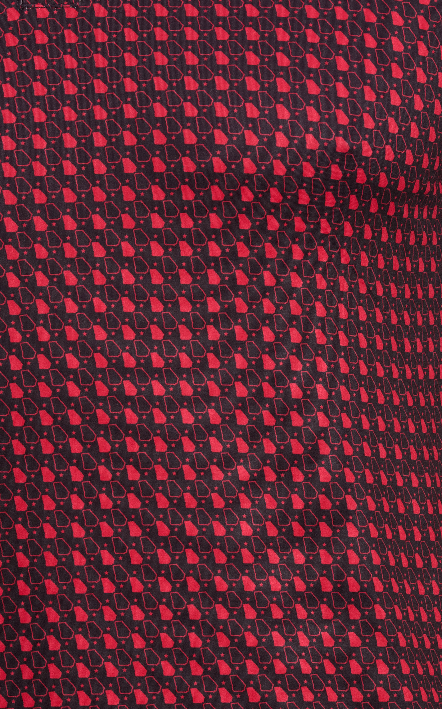 BURLEBO Men's Red & Black Geo Print Performance Polo - Image 1