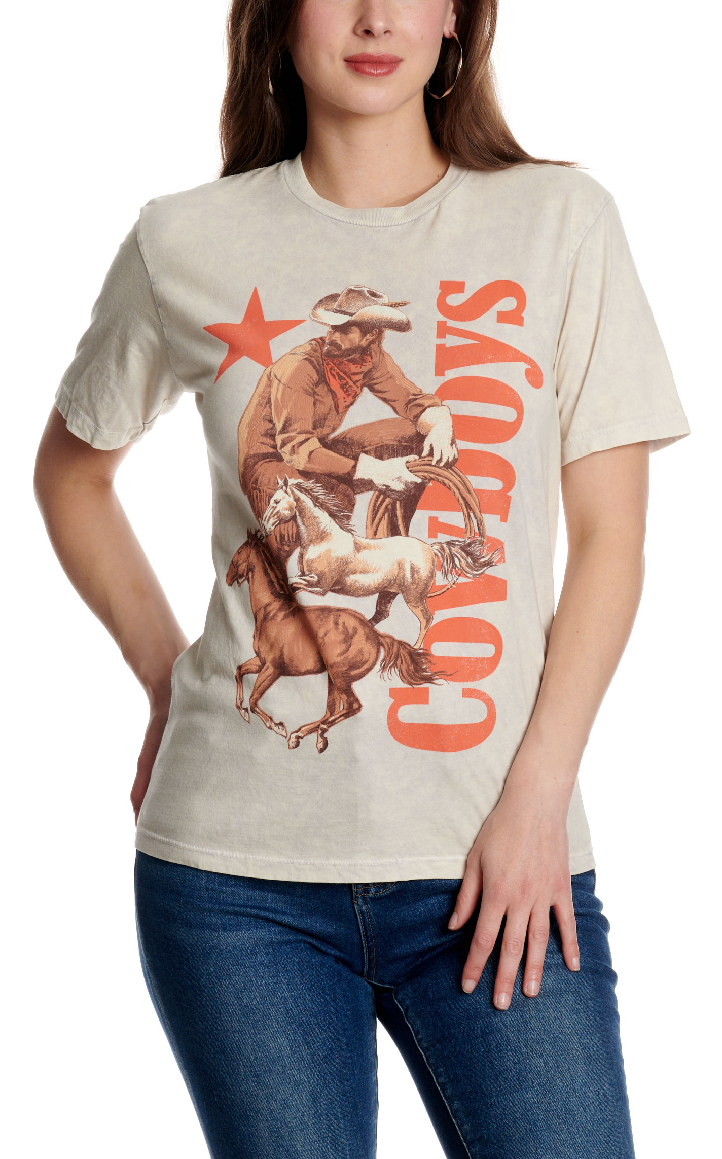 Lotus Fashion Women's Cowboys Off White Graphic T-Shirt - Image 2
