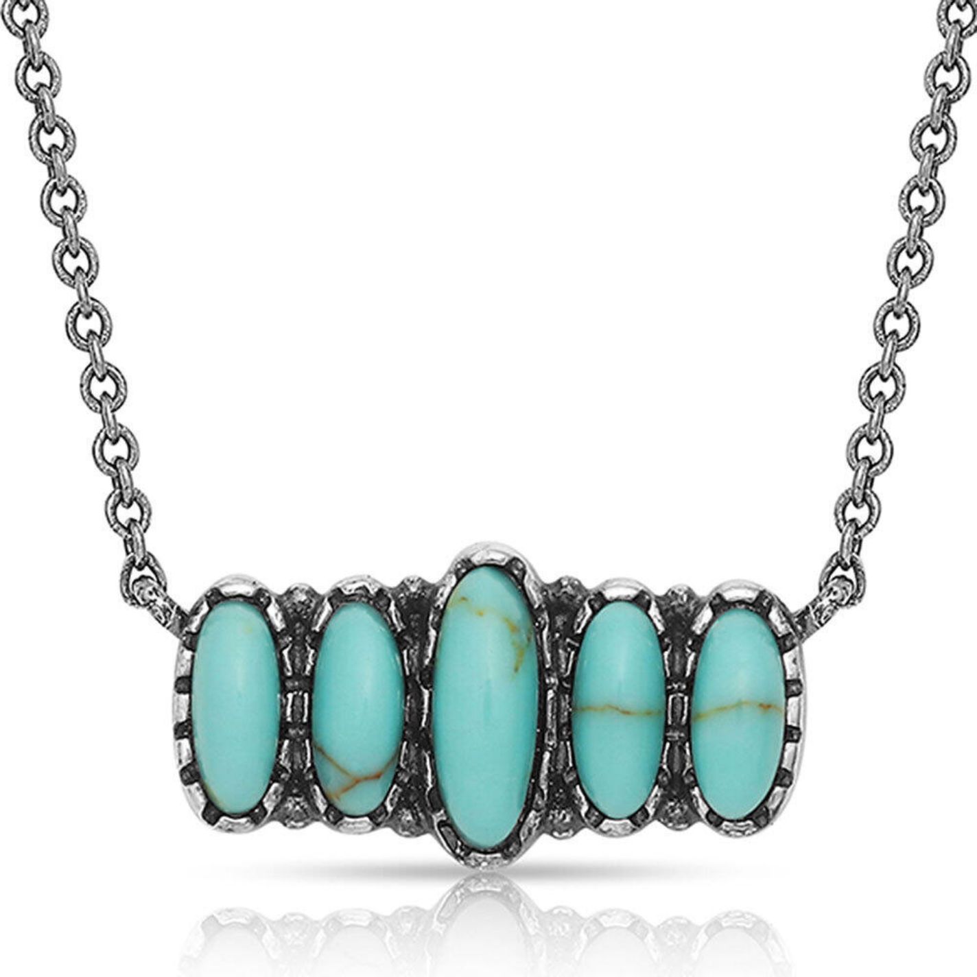 Montana Silversmiths Turquoise Quint Silver Necklace - Image 1