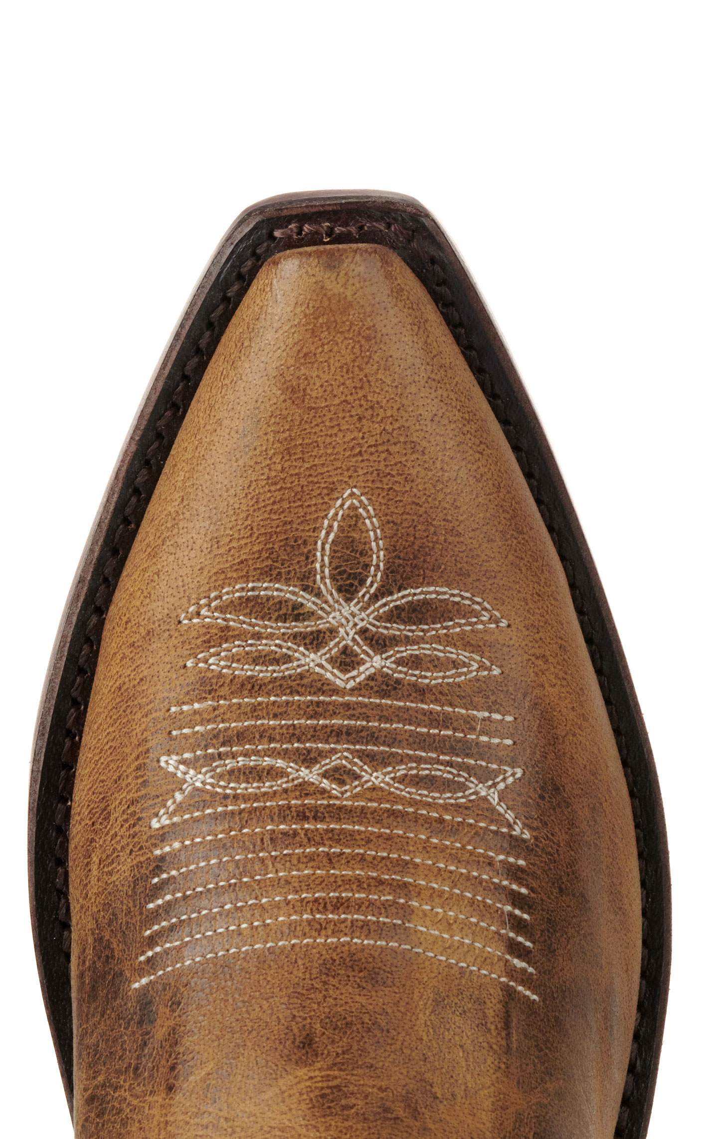 Old West Women's Burnt Tan Snip Toe Tall Cowboy Boots - Image 1