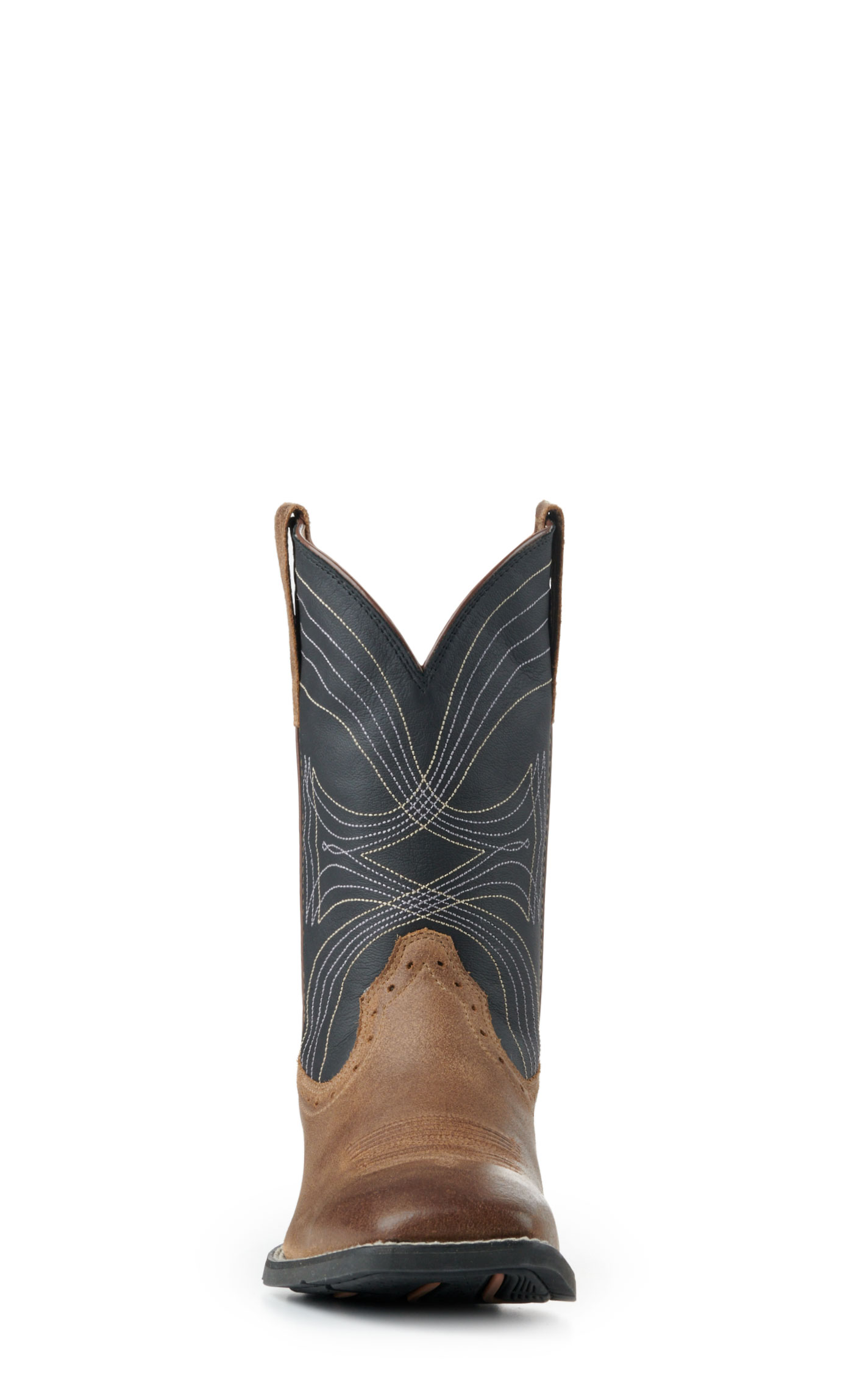 Ariat Men's Sport Barley Brown and Matte Black Wide Square Toe Cowboy Boots - Image 1