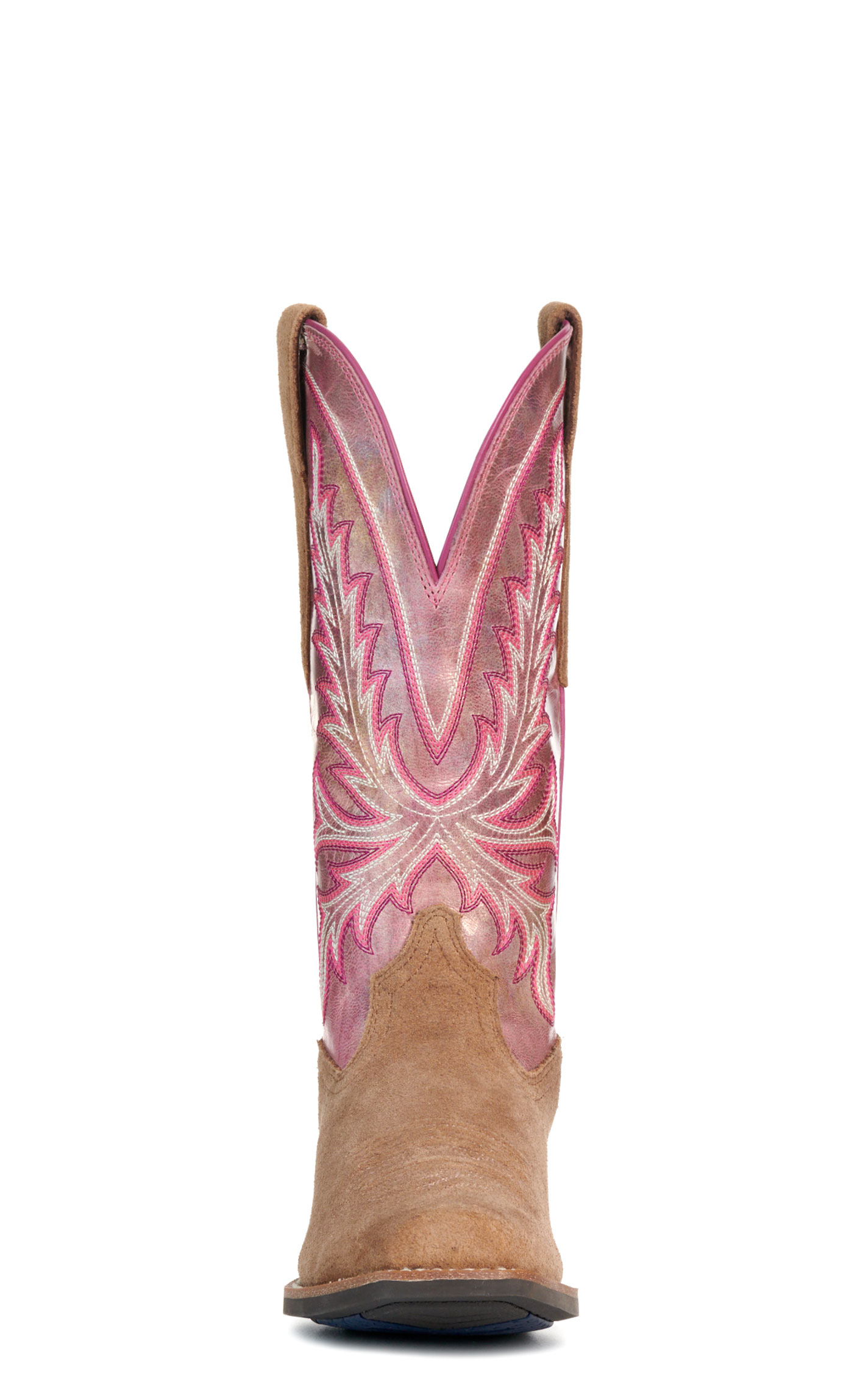Ariat Women’s Tawny Roughout & Violet Pink Shine Rock Creek Narrow Cutter Toe Cowboy Boots - Image 1