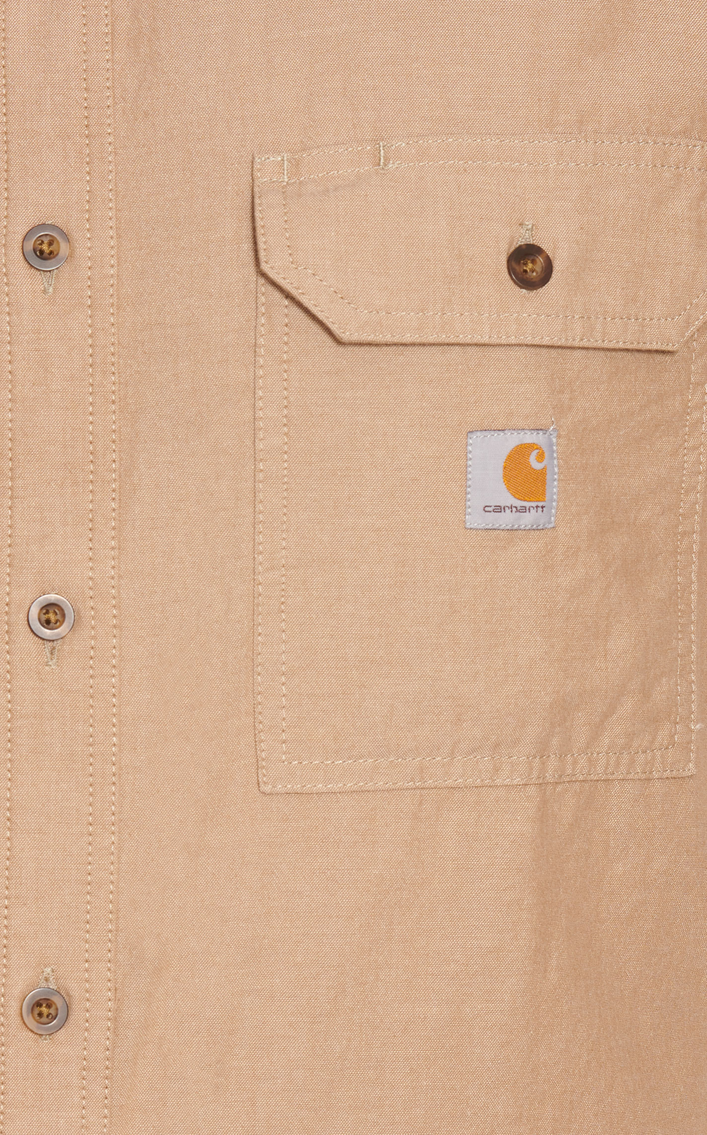 Carhartt Men's Dark Tan Chambray Loose Fit Long Sleeve Work Shirt - Image 3
