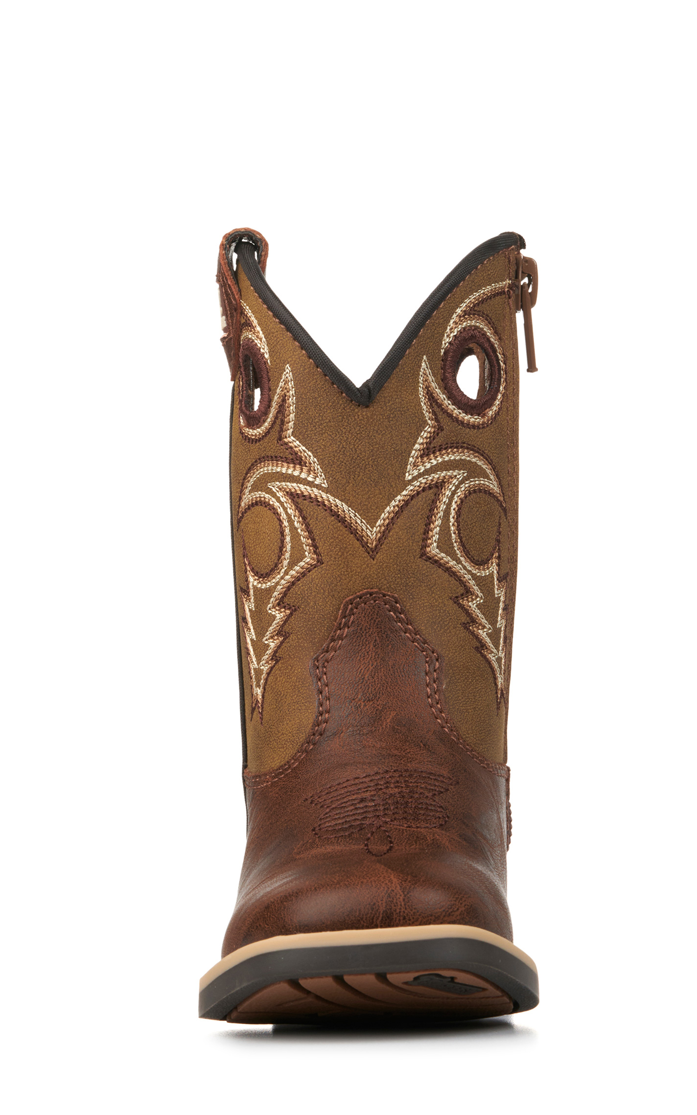 Twister Toddler Jasper Brown and Tan Wide Square Toe Cowboy Boots - Image 1
