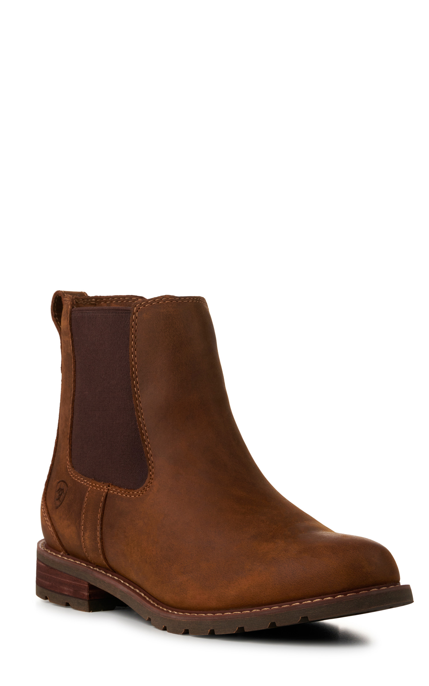 Ariat Women's Wexford Weathered Brown Waterproof Round Toe Chelsea Boots - Image 1