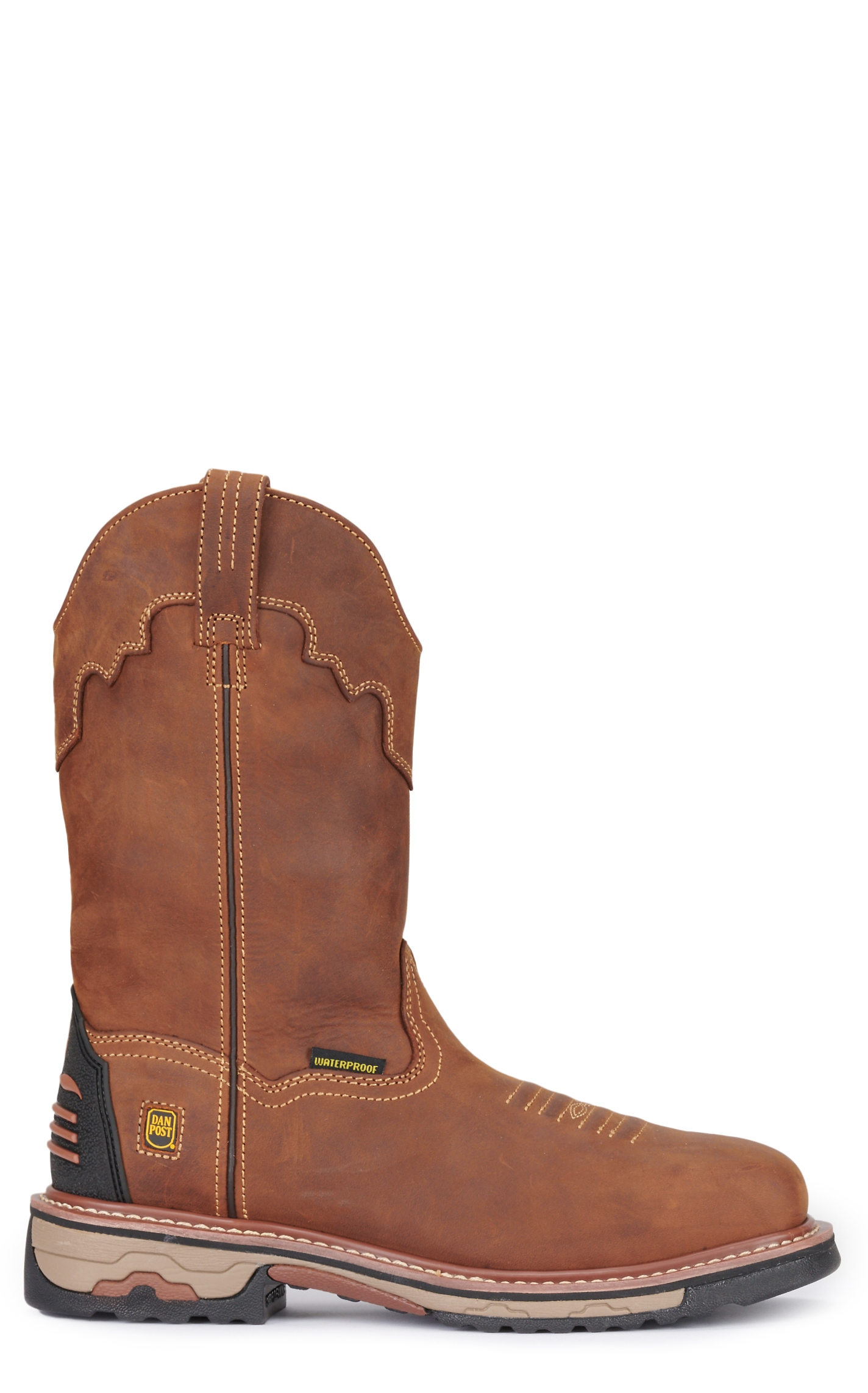 MEN 11IN  SAD TAN CH W/COL ST WP WD SQ TOE - Image 1