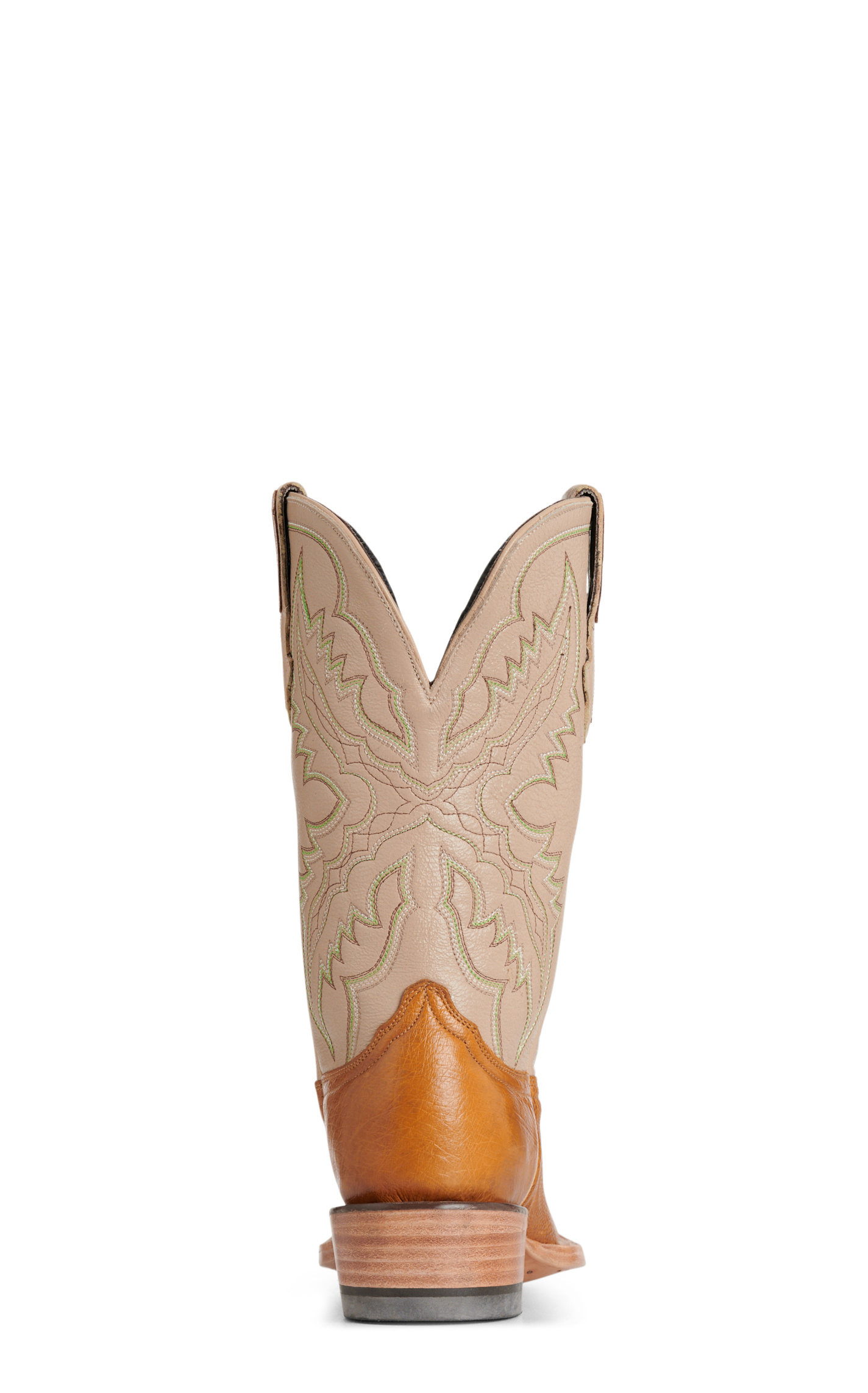 Resistol Men’s Antique Saddle & Cream Smooth Quill Ostrich Cutter Toe Cowboy Boots - Image 1