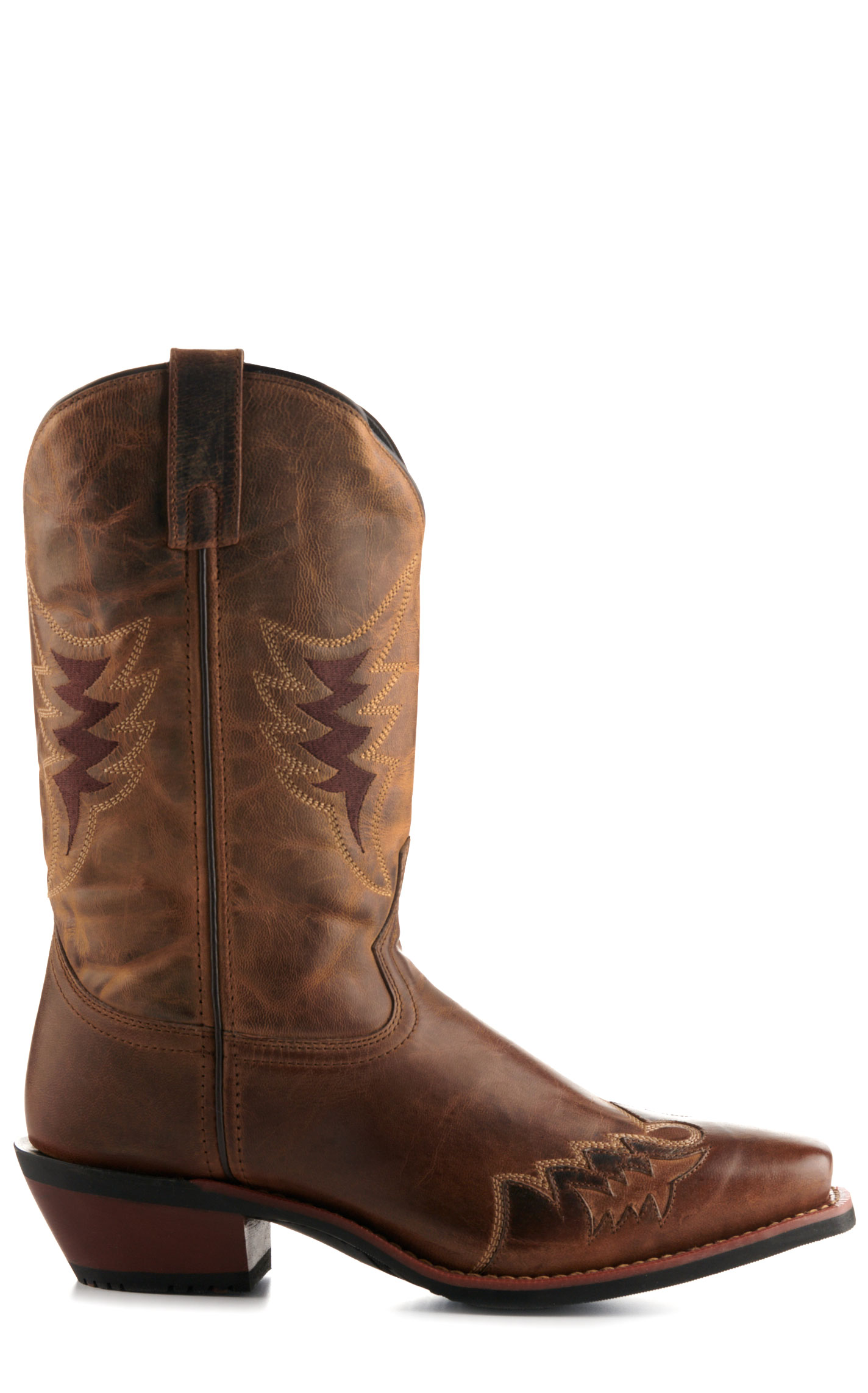 Laredo Men's Williams Tan with Overlay Punchy Square Toe Cowboy Boots - Image 1