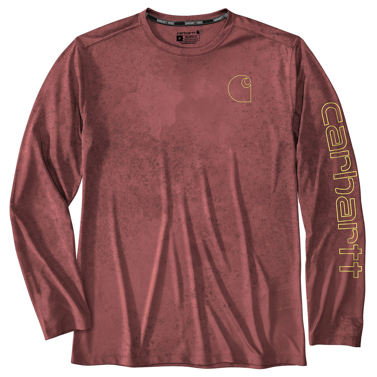 Carhartt Men's Force Sun Defender Plum Logo Work T-Shirt - Image 1
