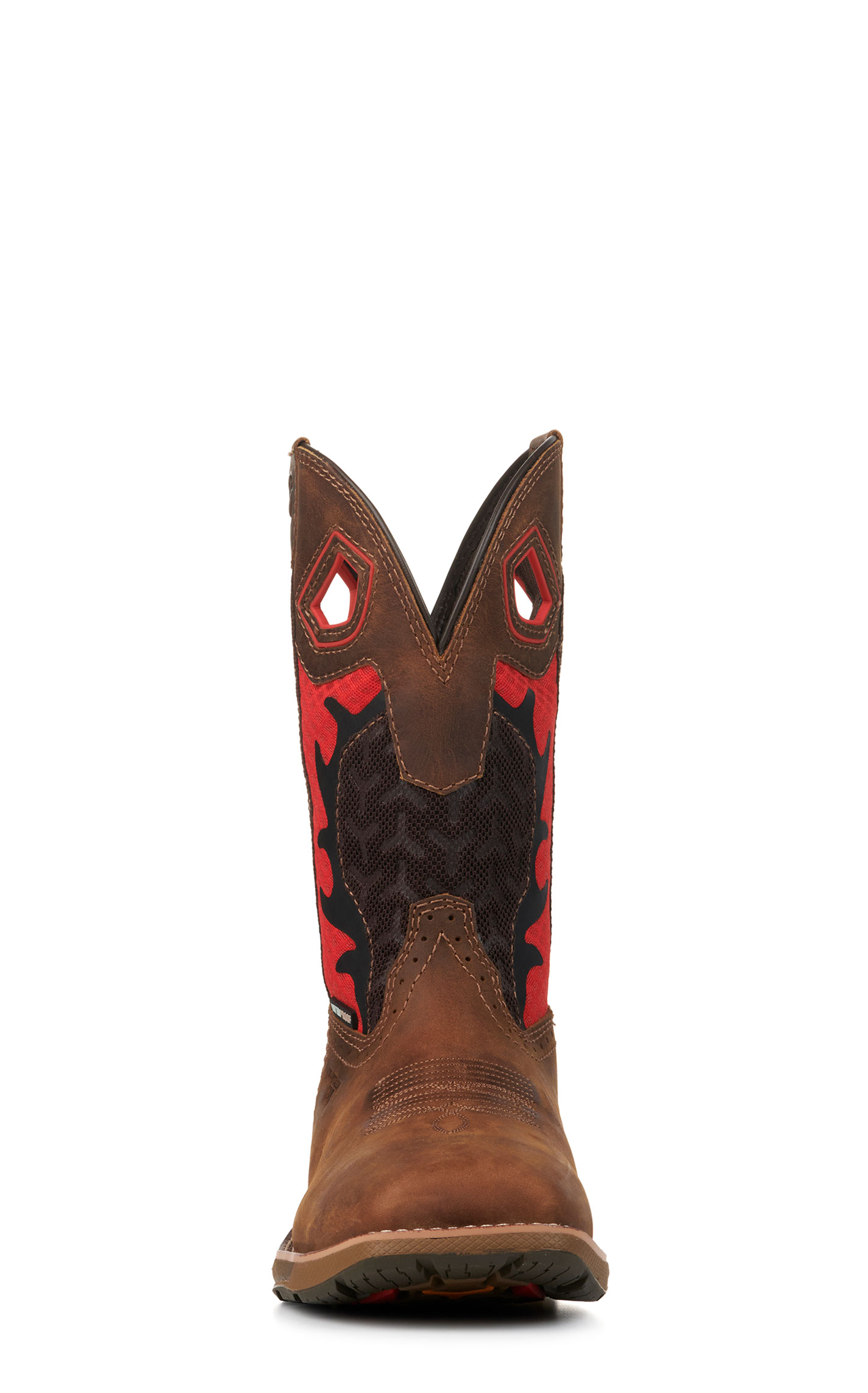 Double H Men's Brown and Red Waterproof Square Composite Toe Work Boots - Image 1