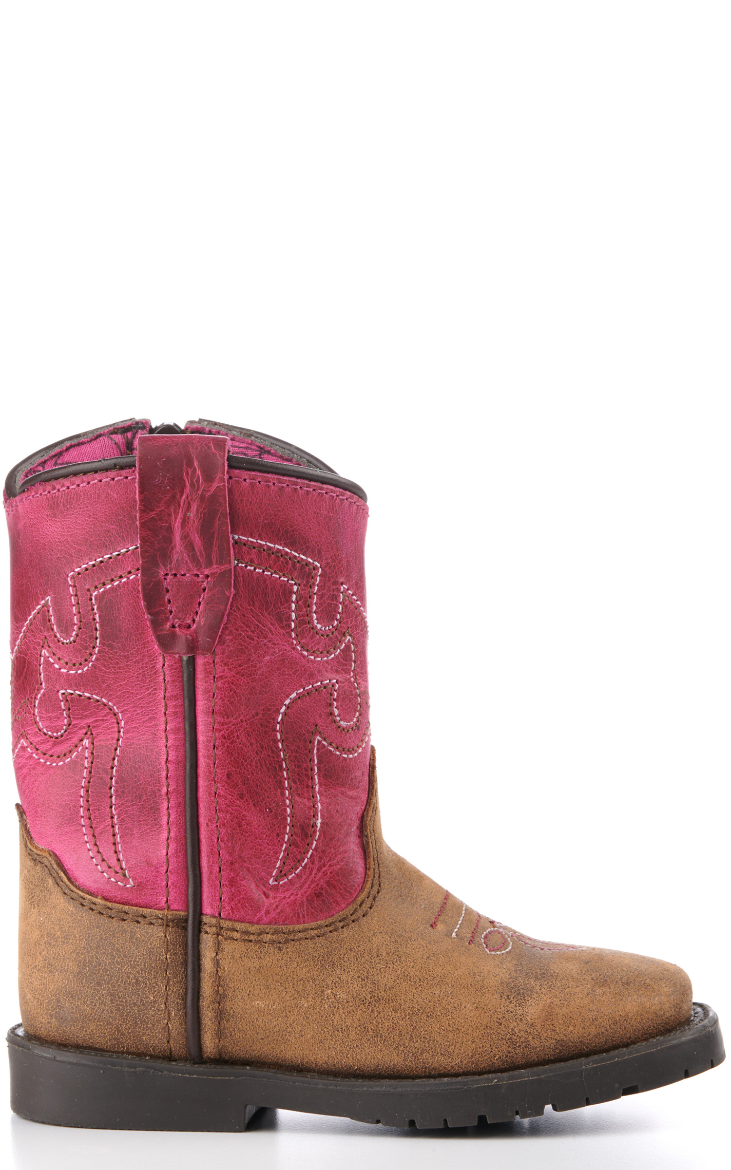 Smoky Mountain Toddler Vintage Brown and Pink Square Toe Cowboy Boots - Image 1