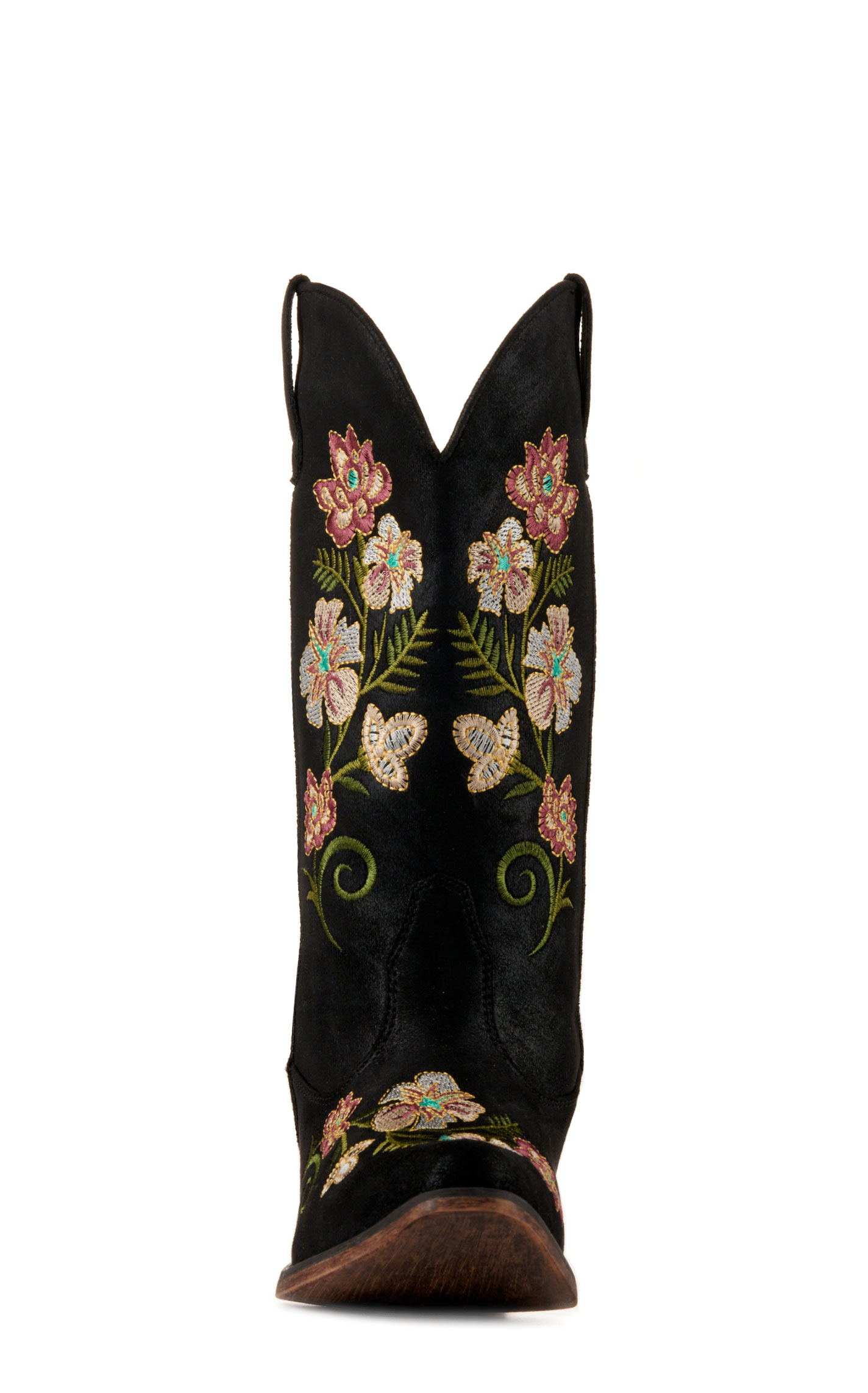 Roper Women's Riley Floral Black with Floral Embroidery Snip Toe Cowboy Boots - Image 1