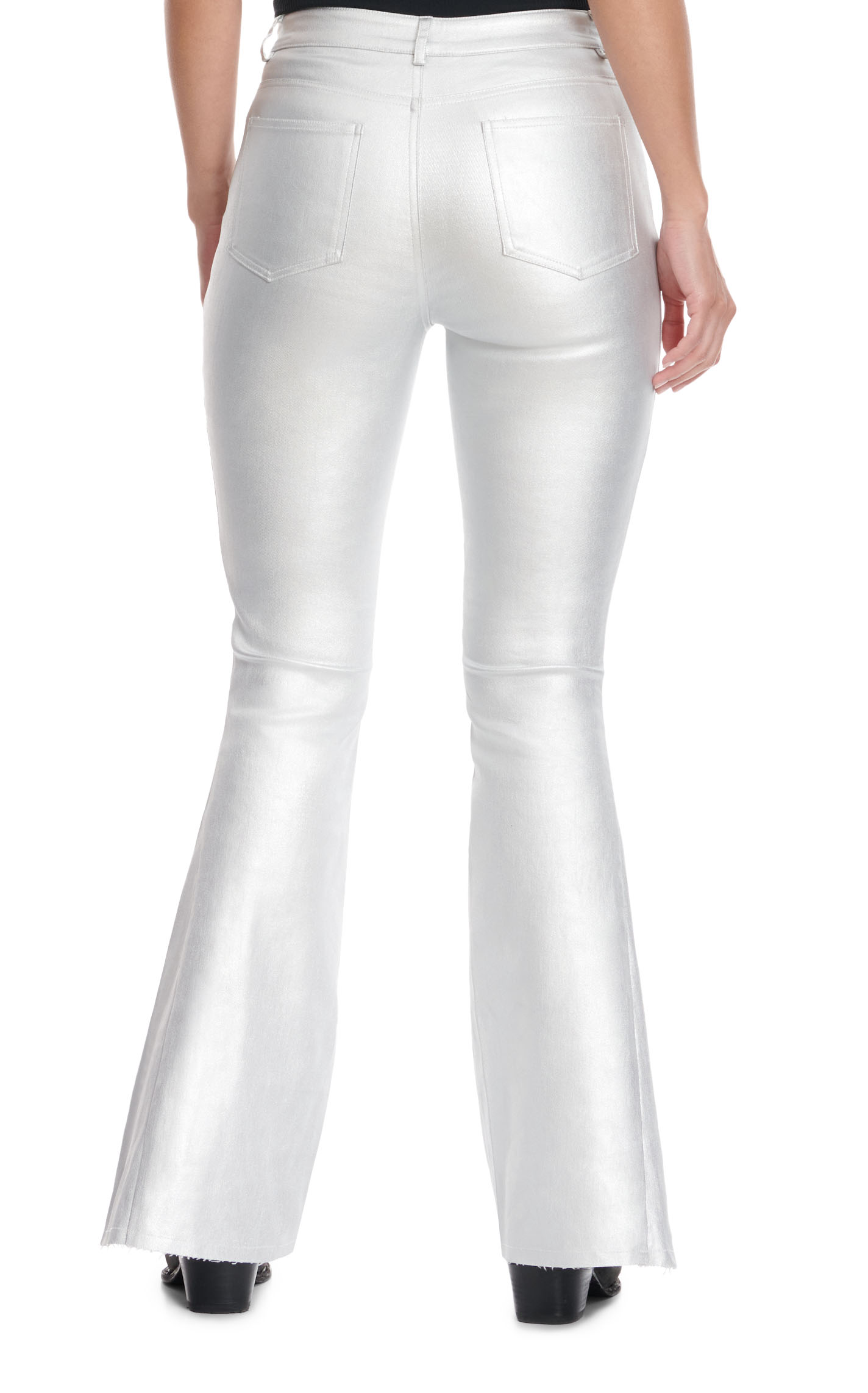 Blue B Women's Silver Denim Flare Leg Jeans  - Image 1