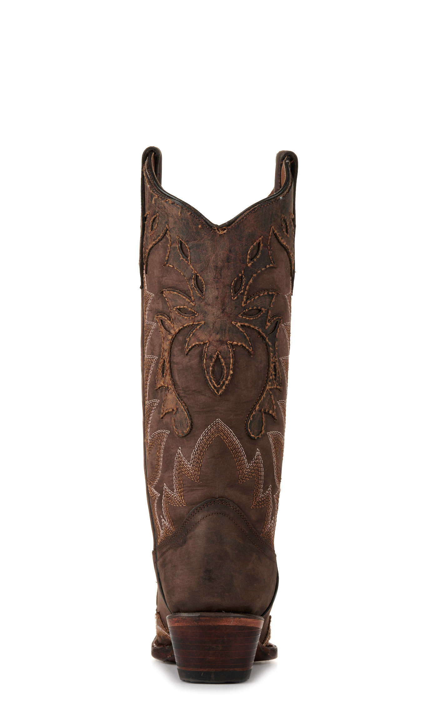 Circle G by Corral Women's Chocolate with Cognac Wingtips Snip Toe Cowboy Boots - Image 1