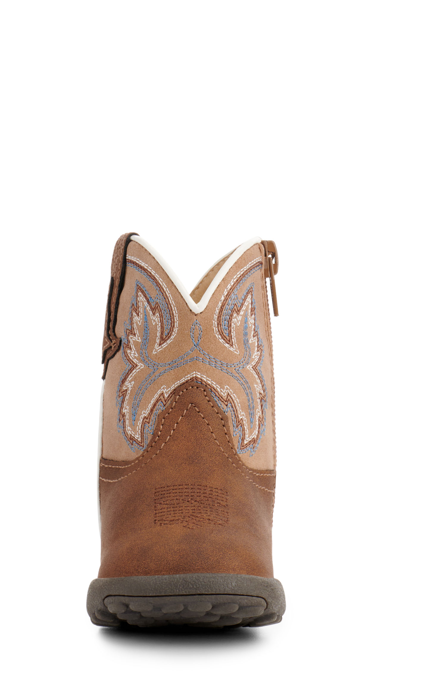 Roper Infant Eastwood Brown and Tan Faux Leather Round Toe Cowboy Boots - Image 1
