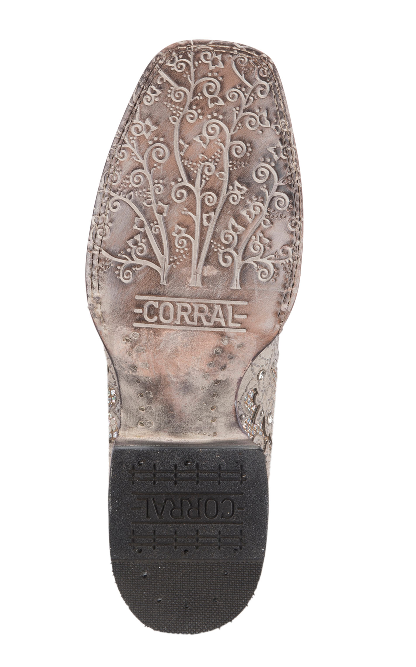 Corral Women's White with White Glitter & Crystals Inlay Wedding Square Toe Cowboy Boots - Image 1