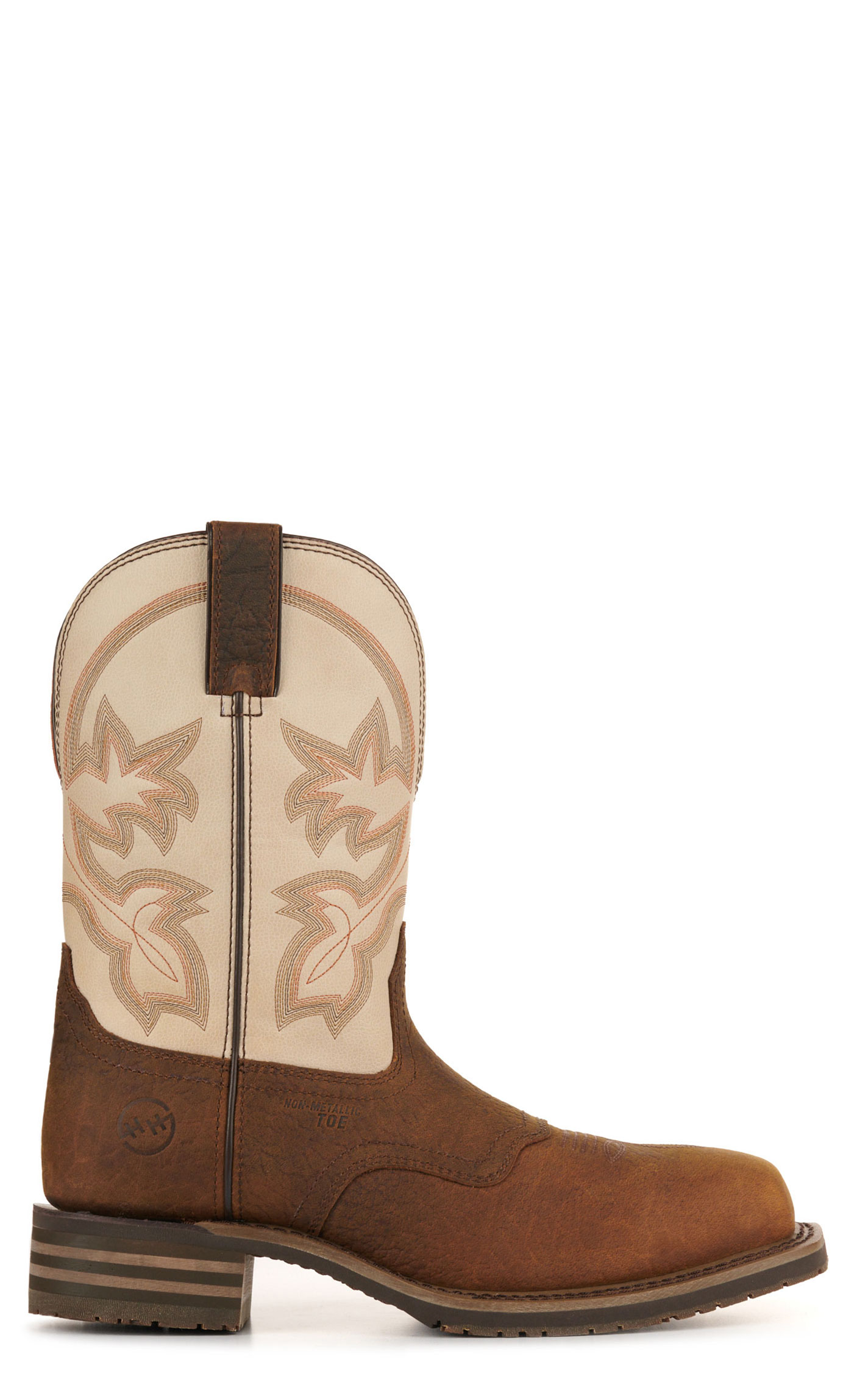 Double H Men's ICE Tan and Cream Wide Square Composite Toe Work Boots - Image 1