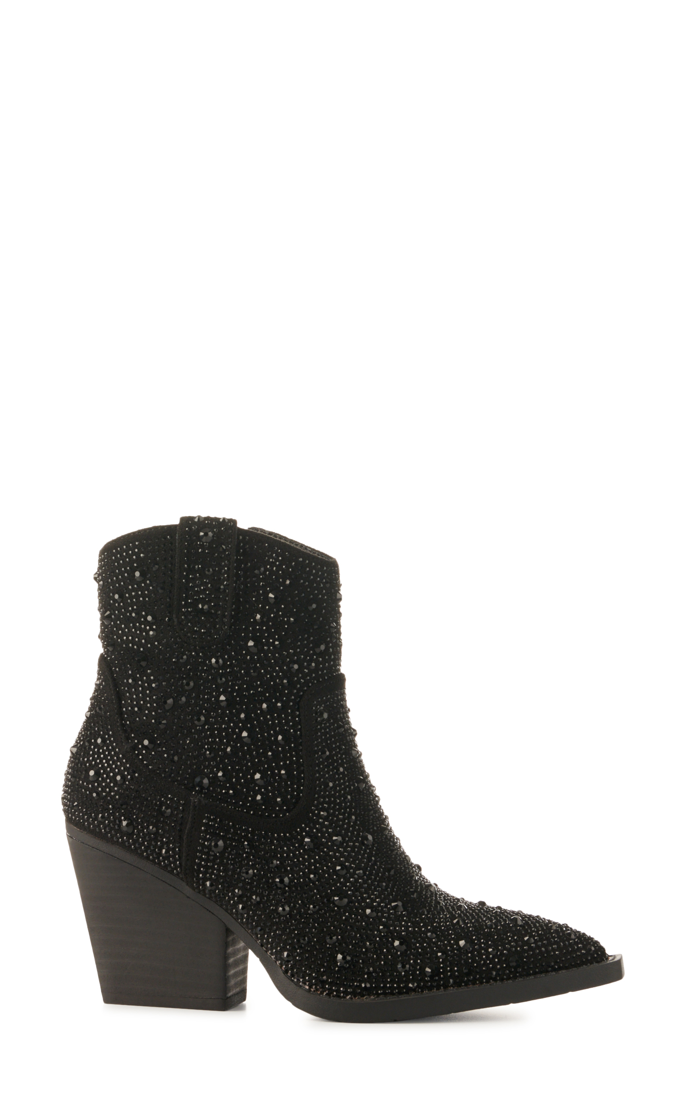 Very G Women's Karen Black Rhinestone Snip Toe Fashion Booties - Image 1