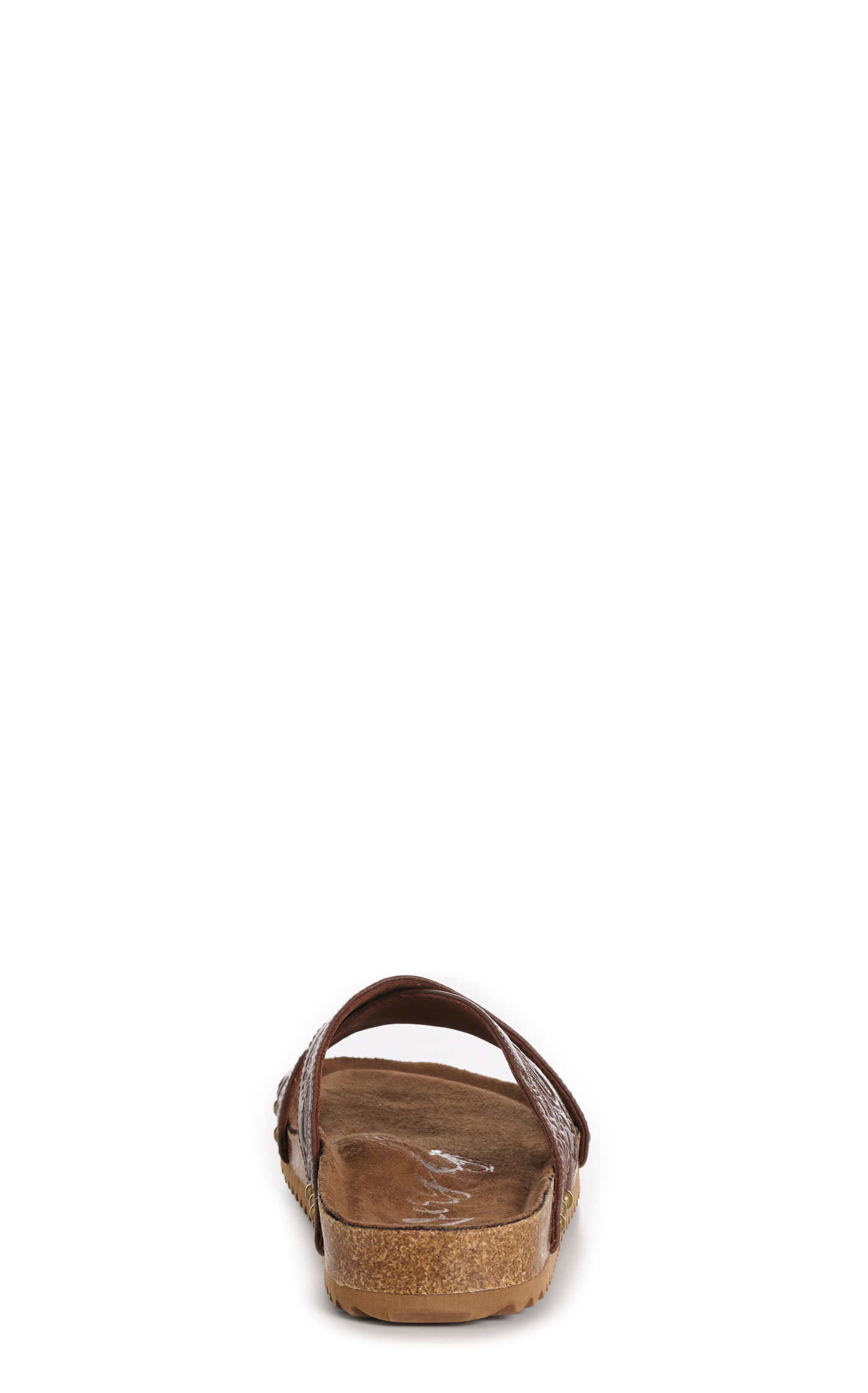 Very G Women's Brown Jaycee Embossed Faux Leather Slip-on Sandals - Image 1