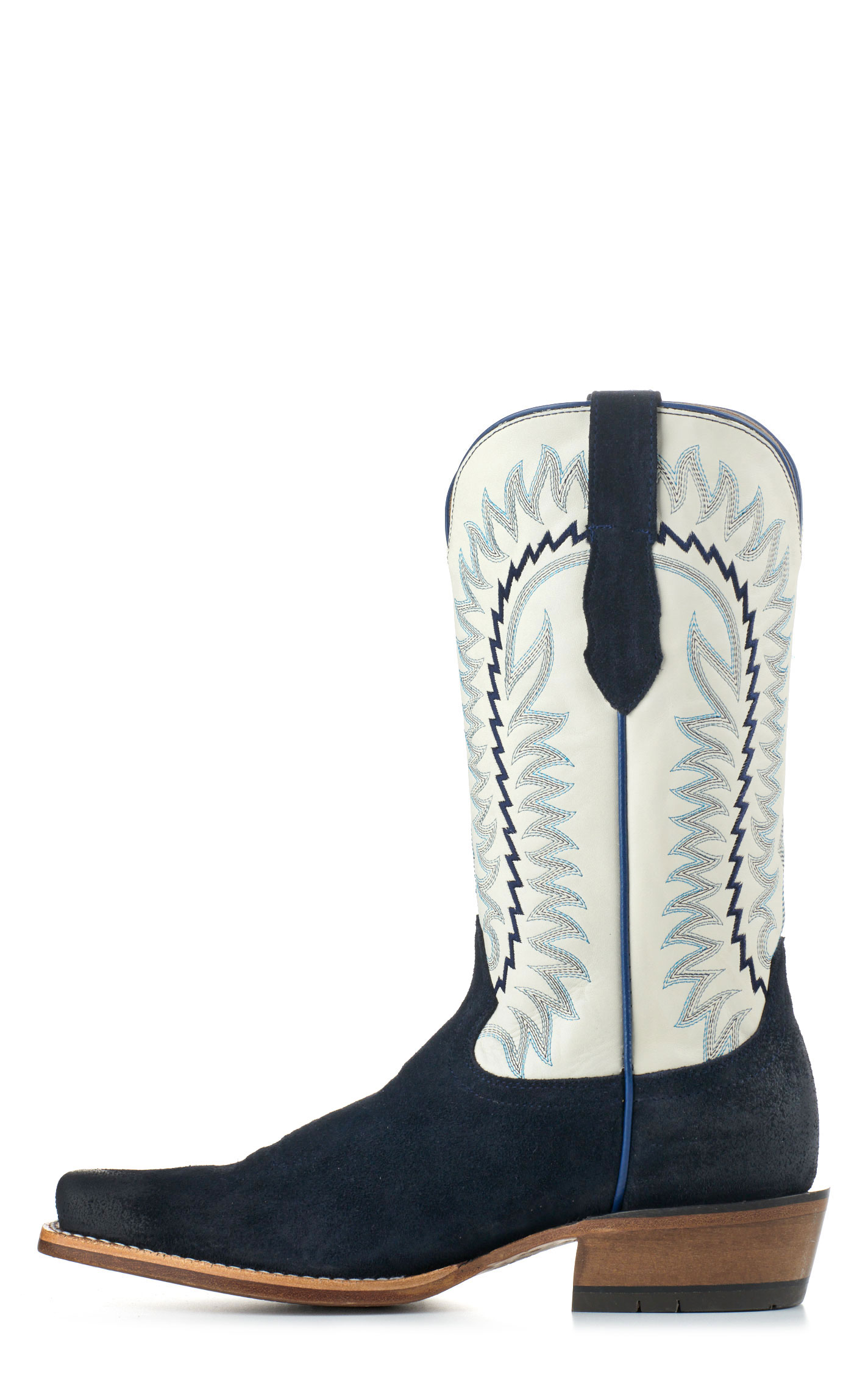 Ariat Men's Futurity Time White and Blue Roughout TekStep Punchy Square Toe Cowboy Boots - Image 1