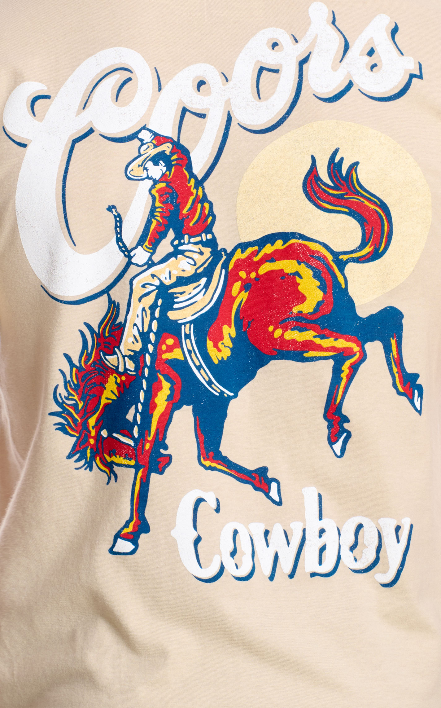 Brew City Men's Sand Coors Cowboy Graphic T-Shirt - Image 1