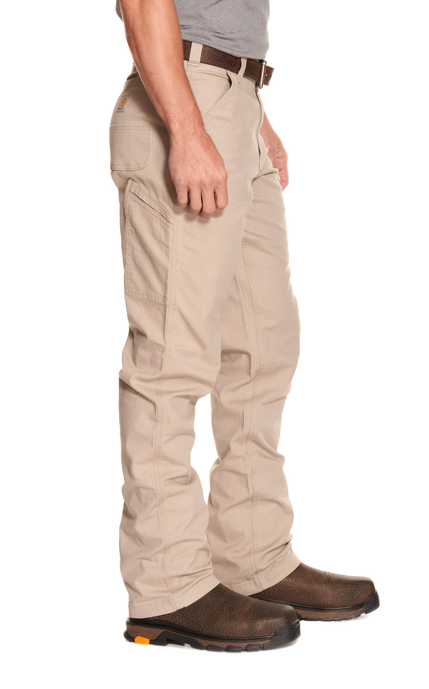 Carhartt Men's Tan Relaxed Fit Straight Leg Rugged Flex Stretch Canvas Work Pants - Image 1
