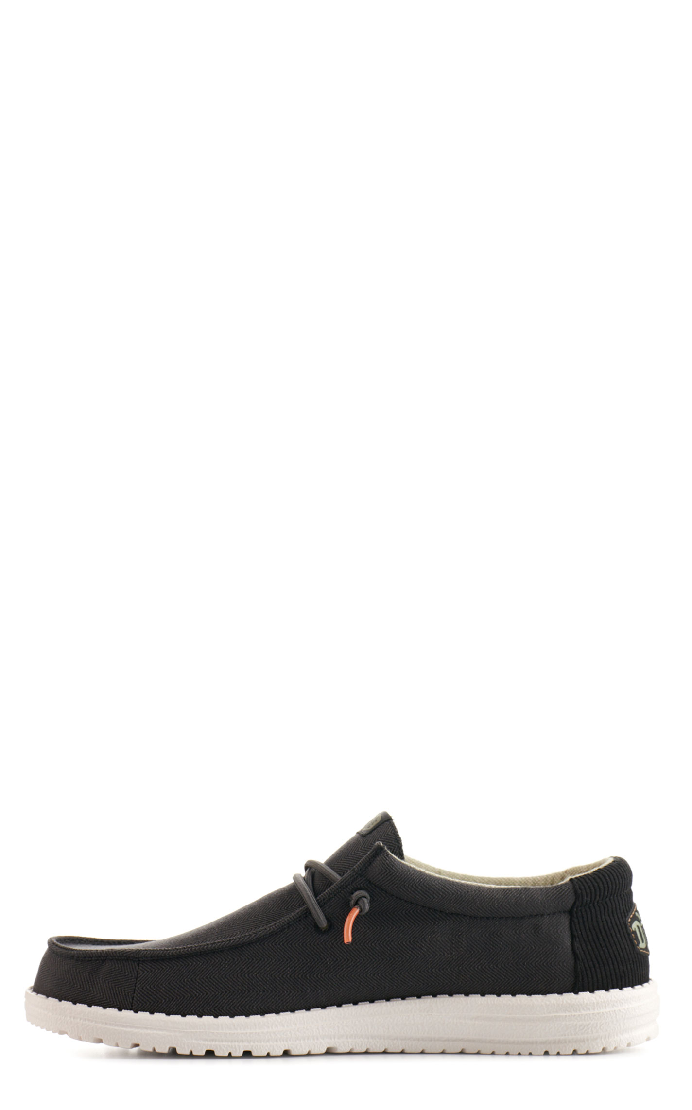 Hey Dude Men's Wally Herringbone Washed Black Moc Toe Casual Shoes - Image 1