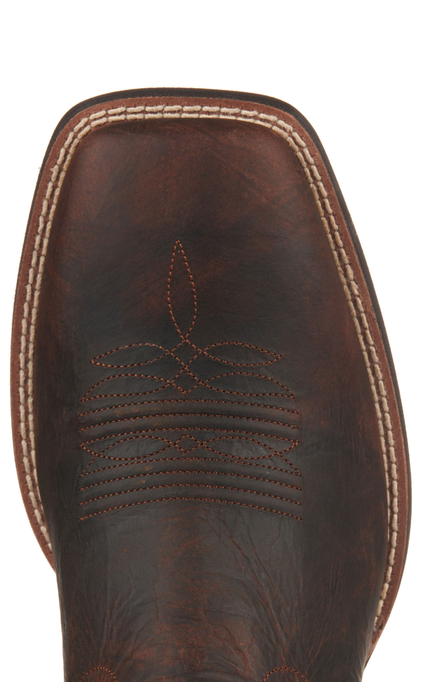 Ariat Men's Pay Window Tobacco Brown and Dark Red Shock Shield Wide Square Toe Cowboy Boots - Image 1