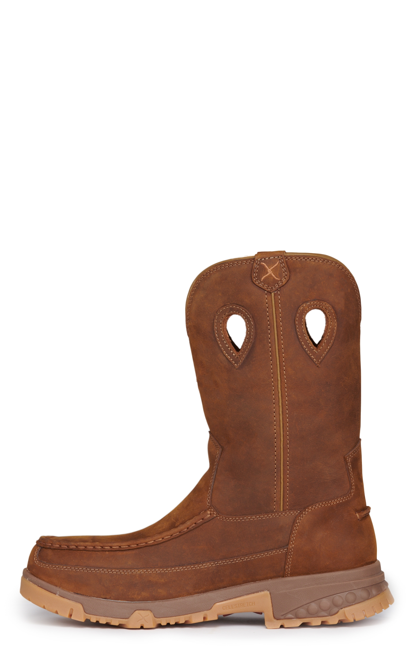 Twisted X Men's Distressed Saddle Brown CellStretch MetGuard Round Nano Composite Toe Work Boot - Image 1